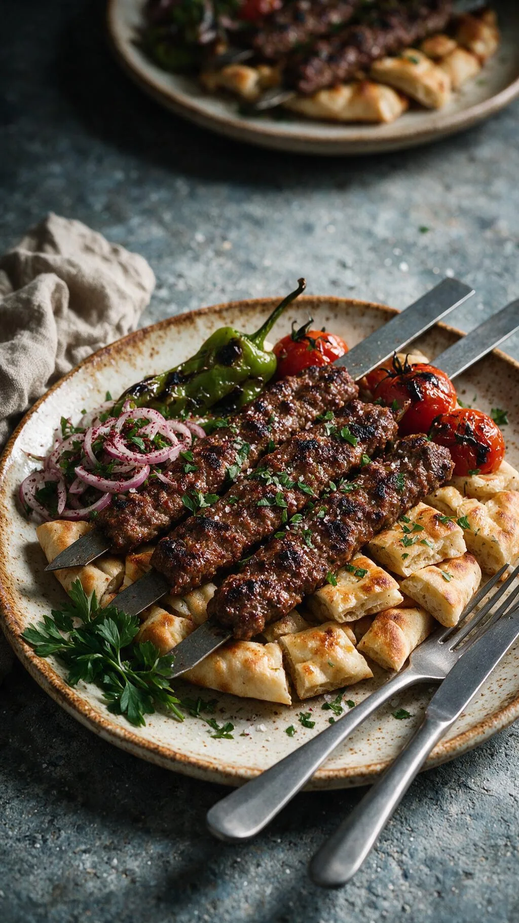 Adana Kebab mit Fladenbrot