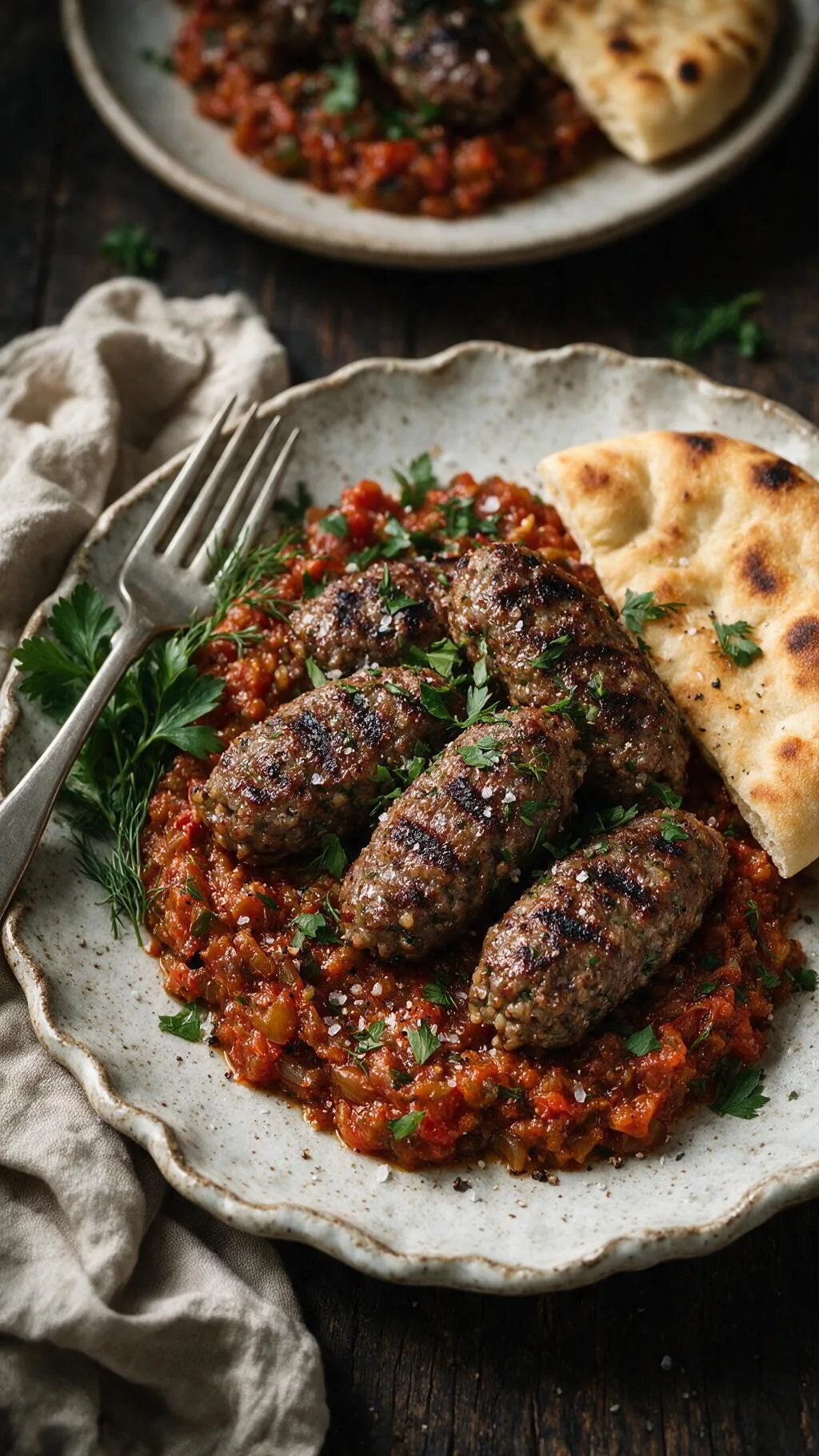 Lammkebab mit Salat