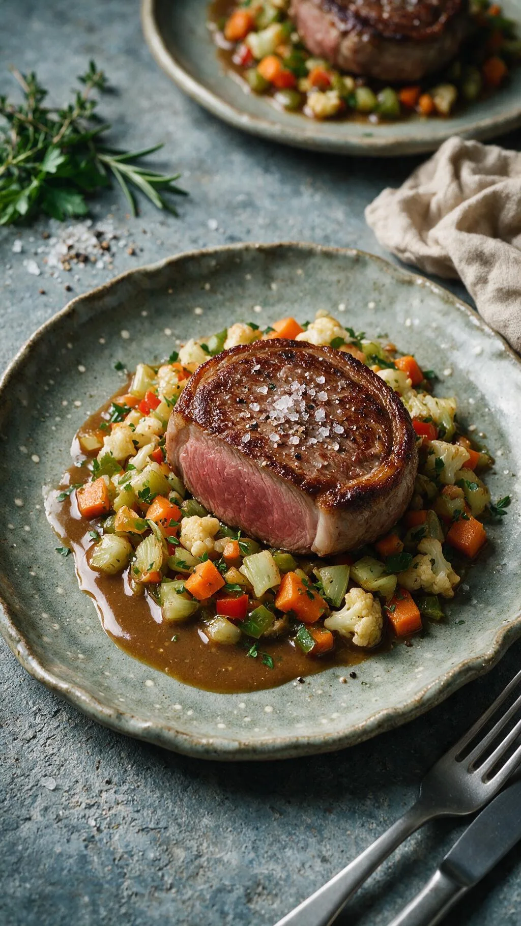 Lammmedaillons mit Bagna Cauda