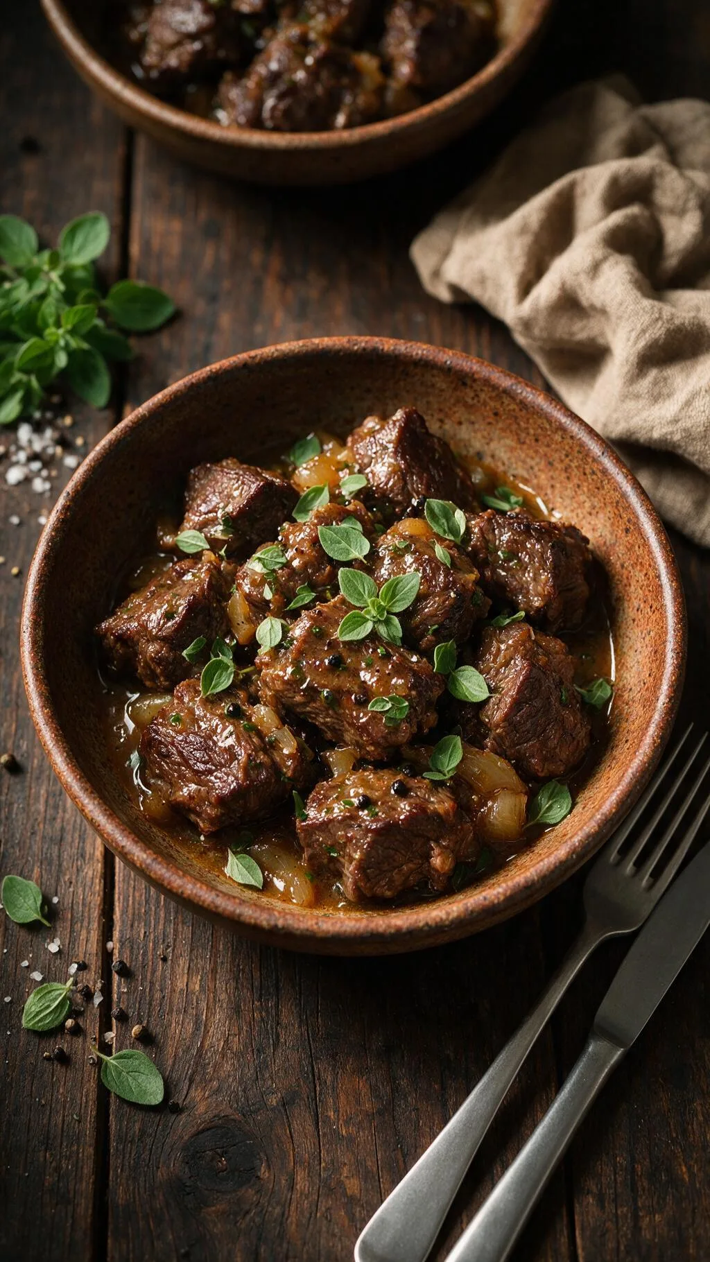Geschmortes Rindfleisch mit Majoran