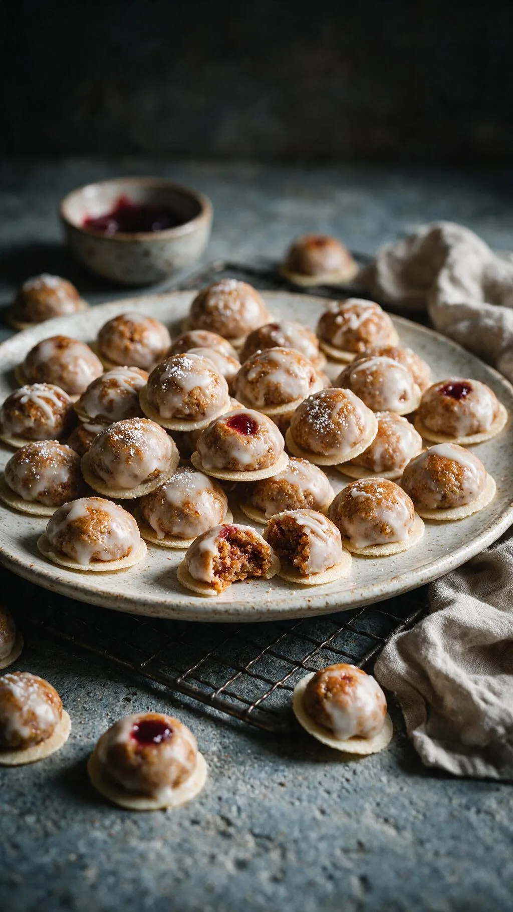 Nusslebkuchen mit Marmelade