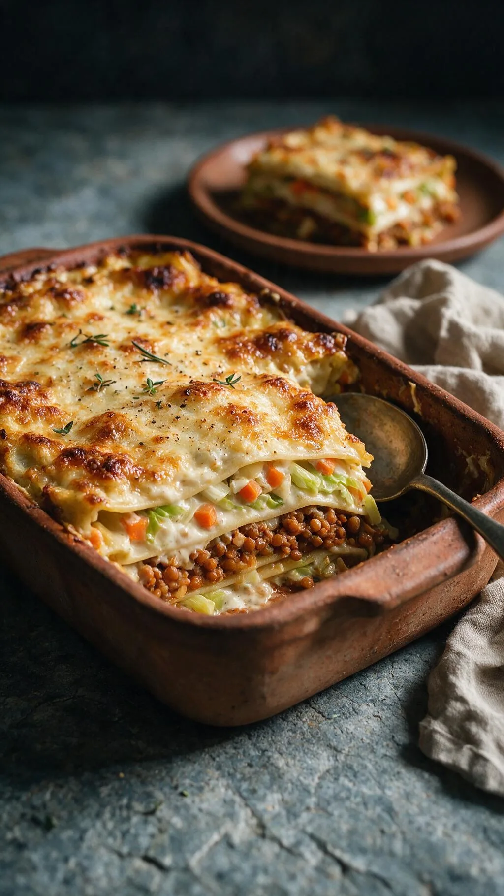 Linsen-Gemüse-Lasagne