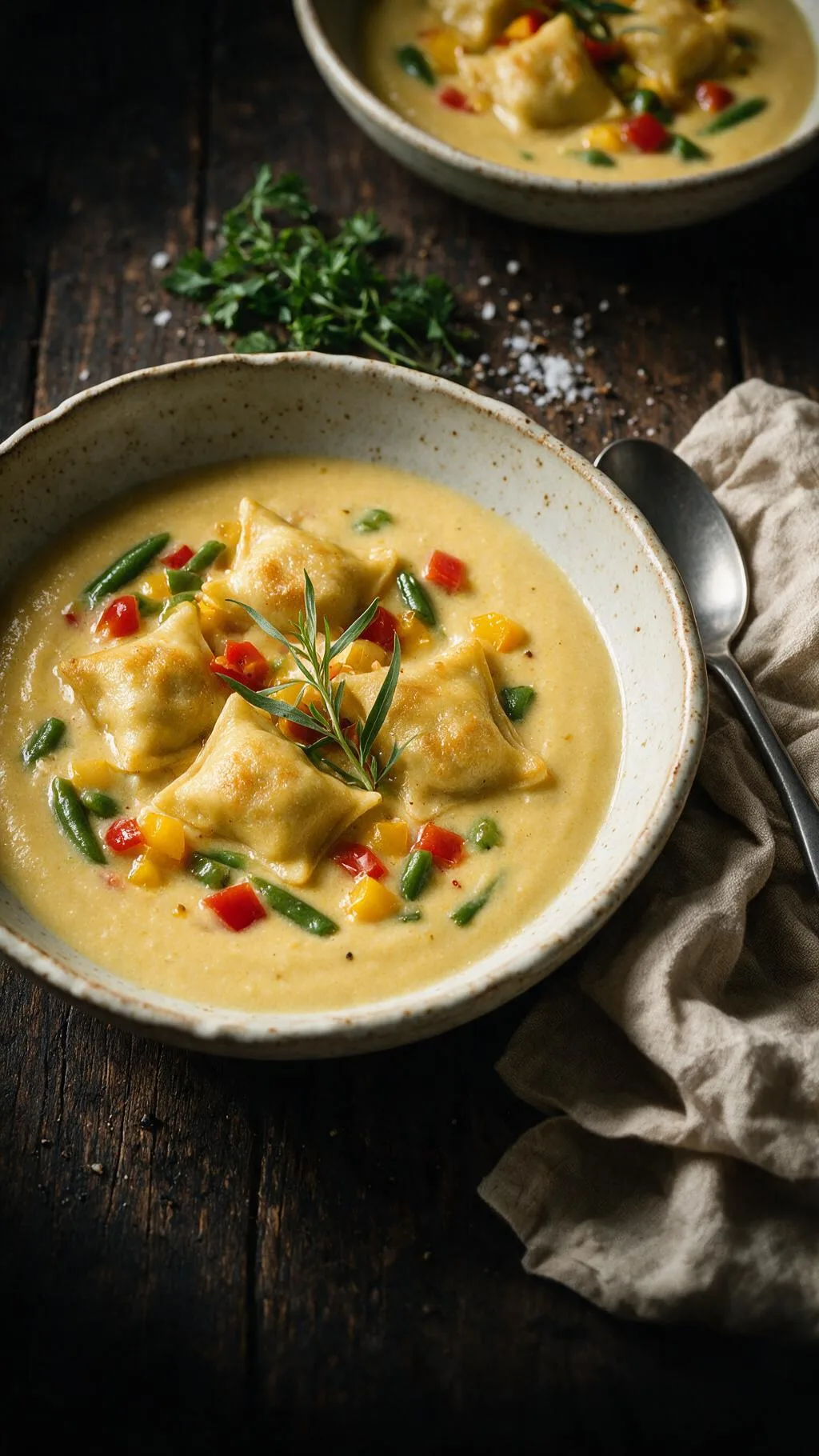 Maissuppe mit Dumplings