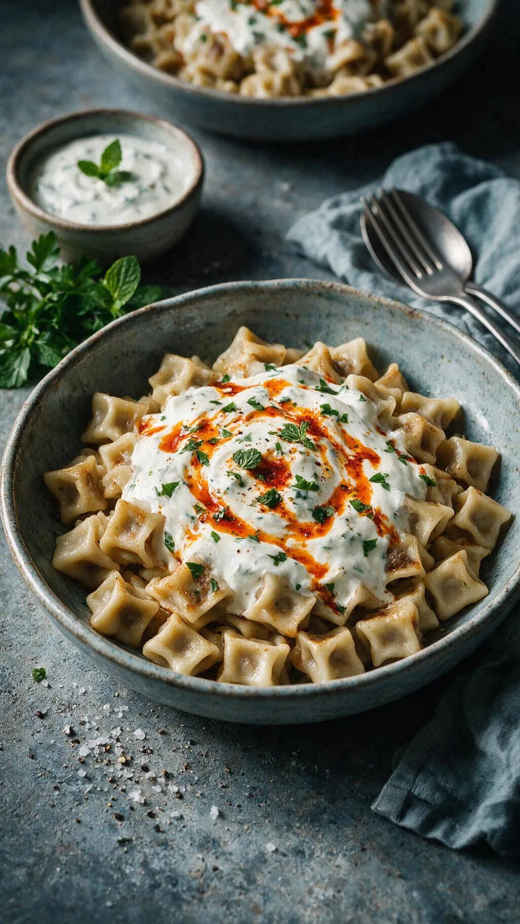 Manti mit Kalbfleisch