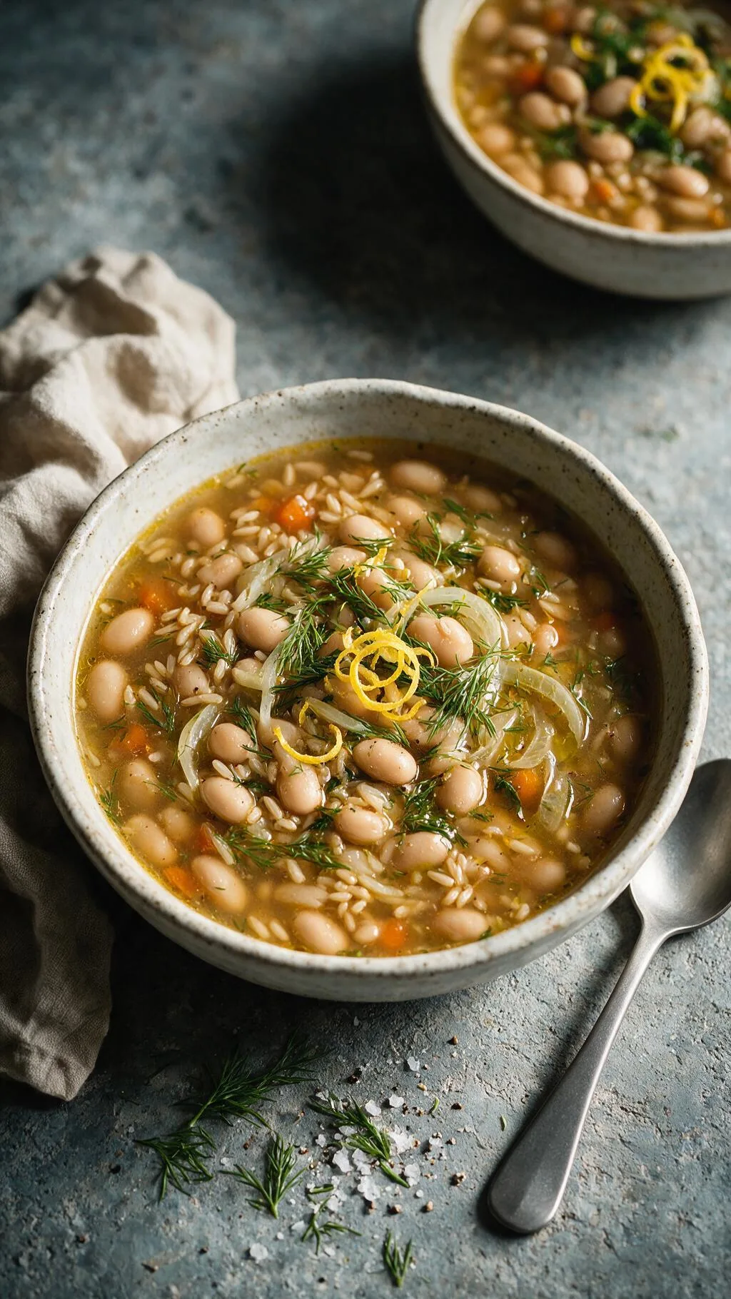Mediterrane weiße Bohnensuppe