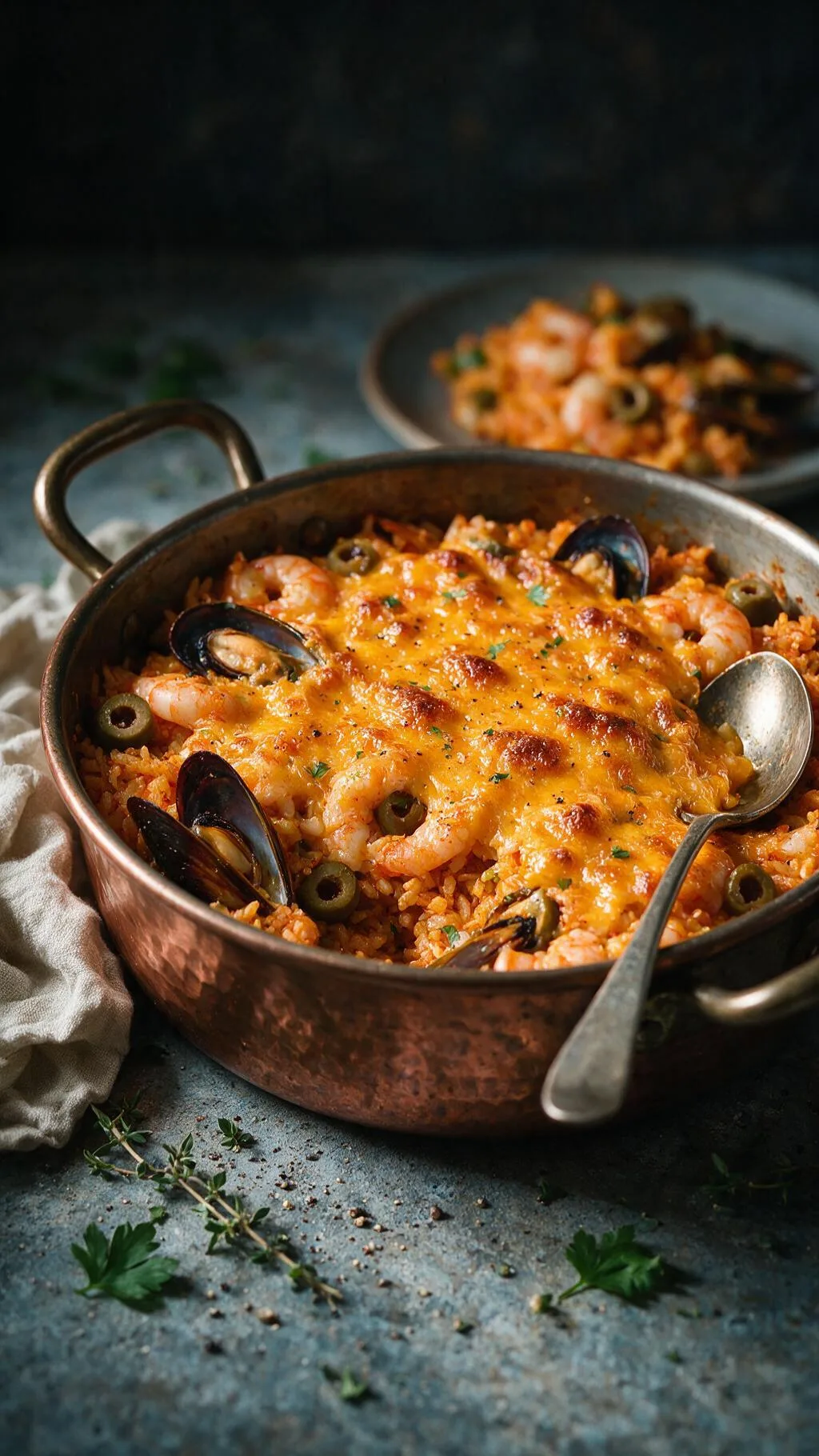 Meeresfrüchte-Cheddar-Paella