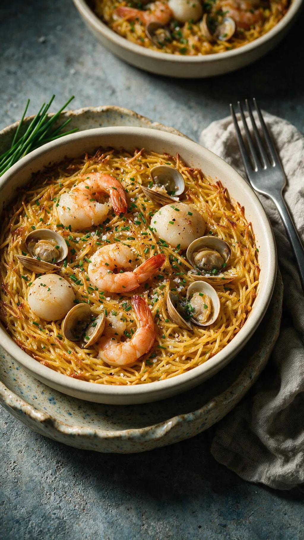 Meeresfrüchte-Pasta aus dem Ofen