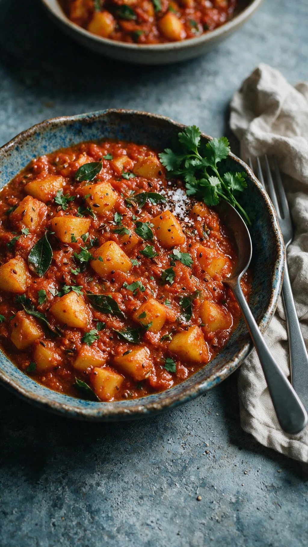 Kreuzkümmel-Kartoffeln mit Tomaten