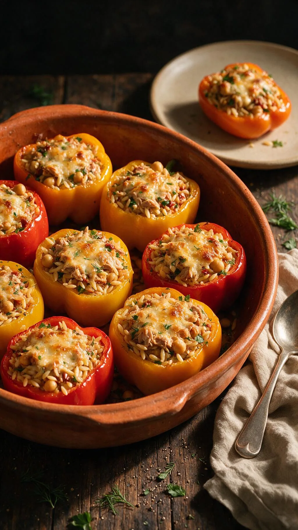 Gefüllte Paprika mit Orzo