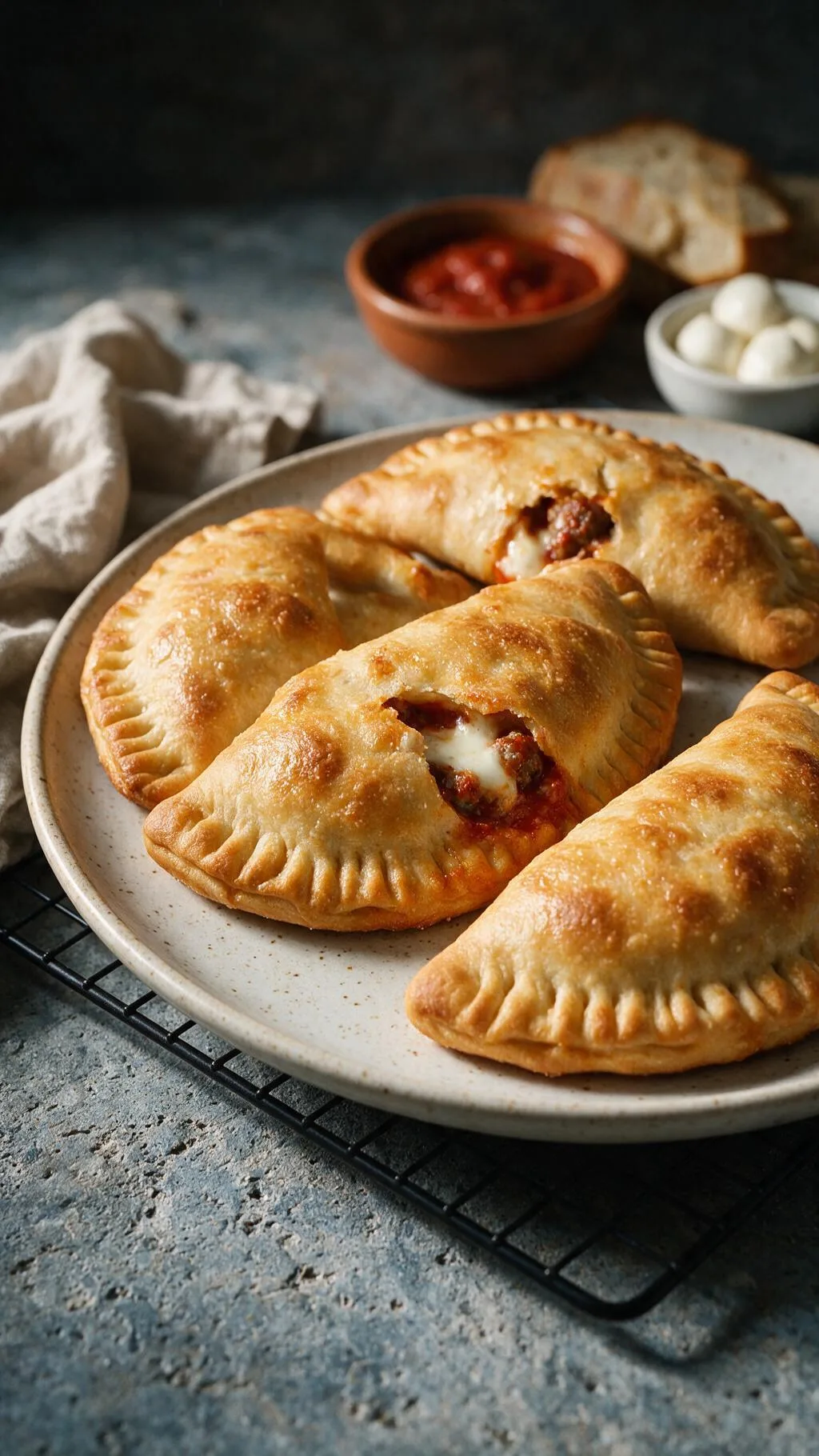 Mozzarella-Fleischbällchen-Calzone