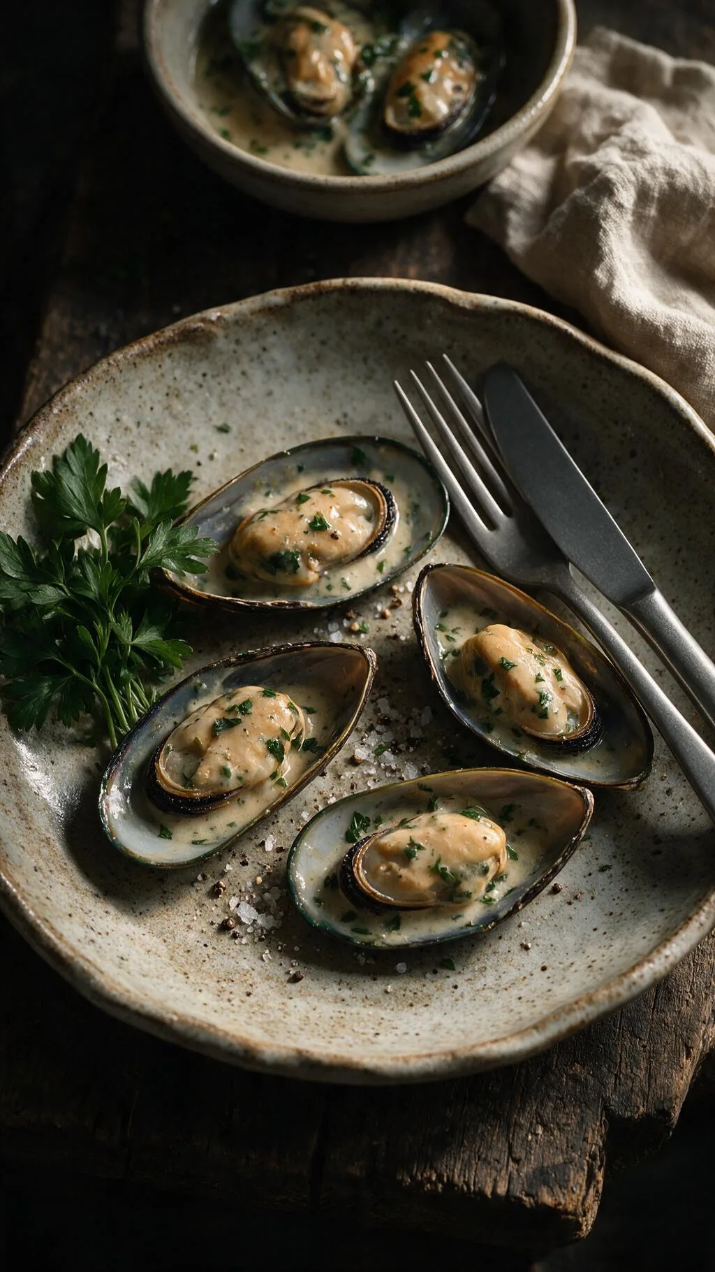 Muscheln in Sahnesauce