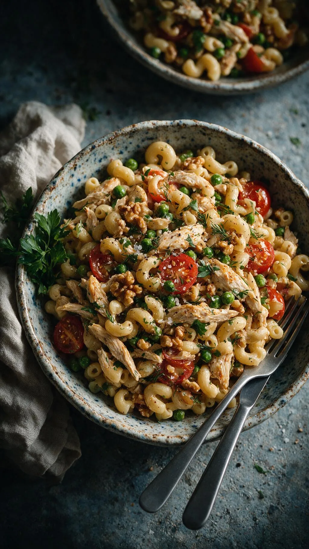 Nudelsalat mit Hähnchen