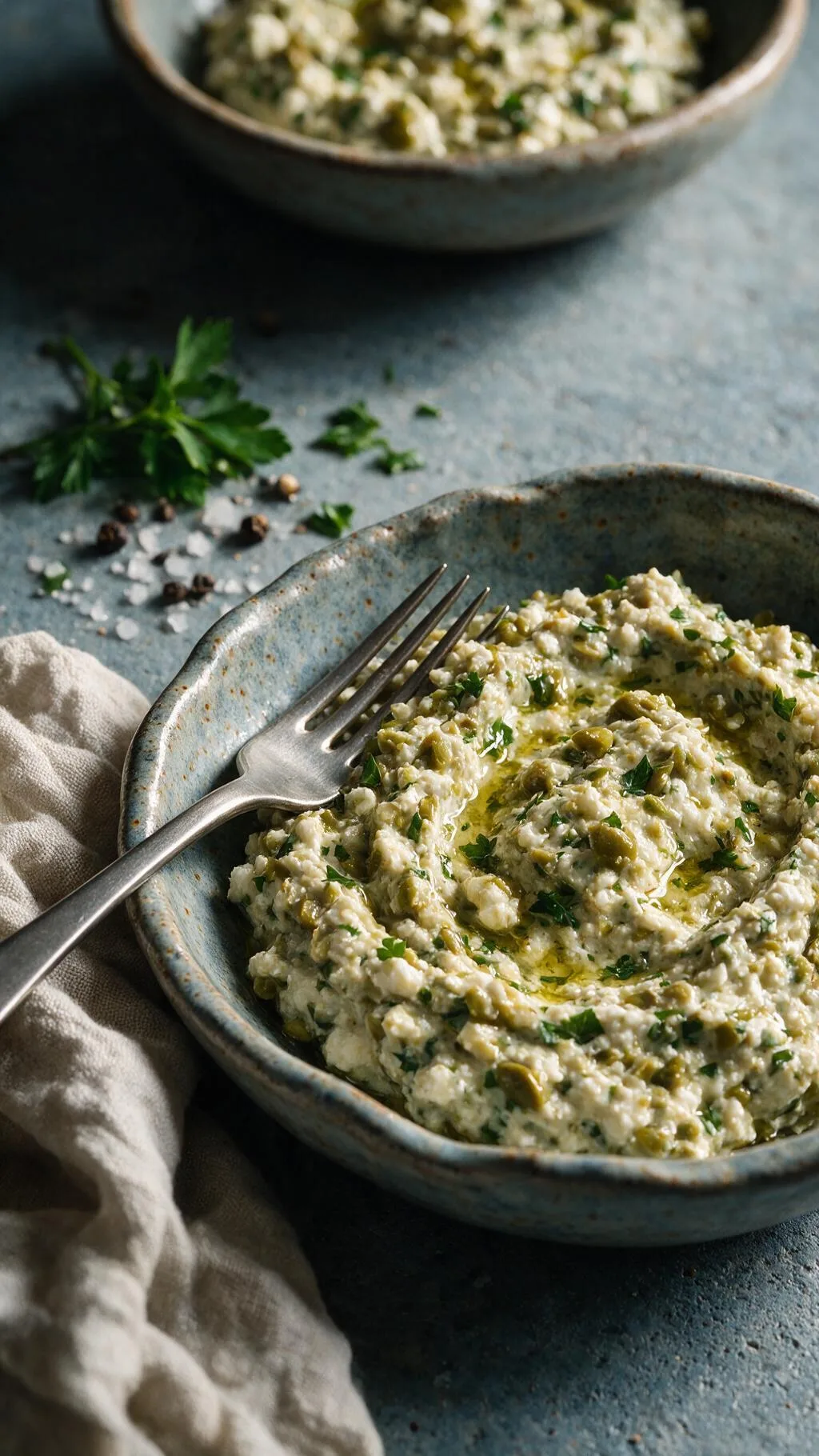 Grüne Oliven-Paste mit Käse