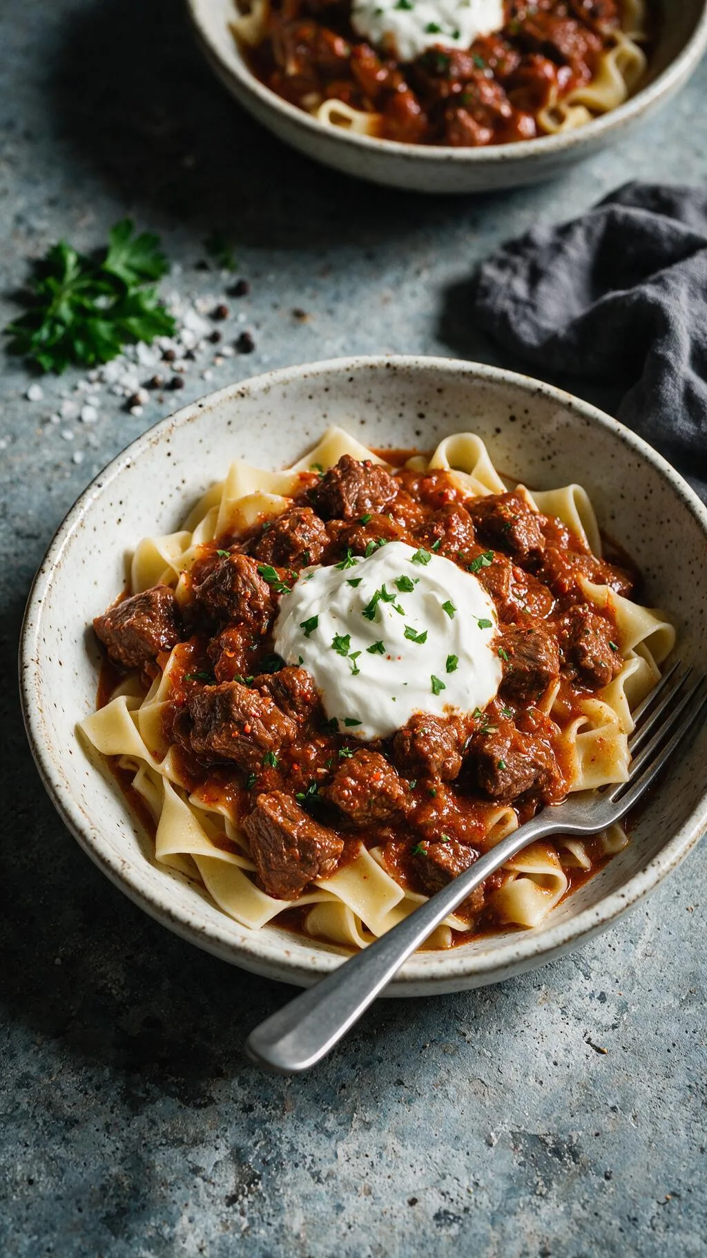 Gulasch mit Gewürzgurken
