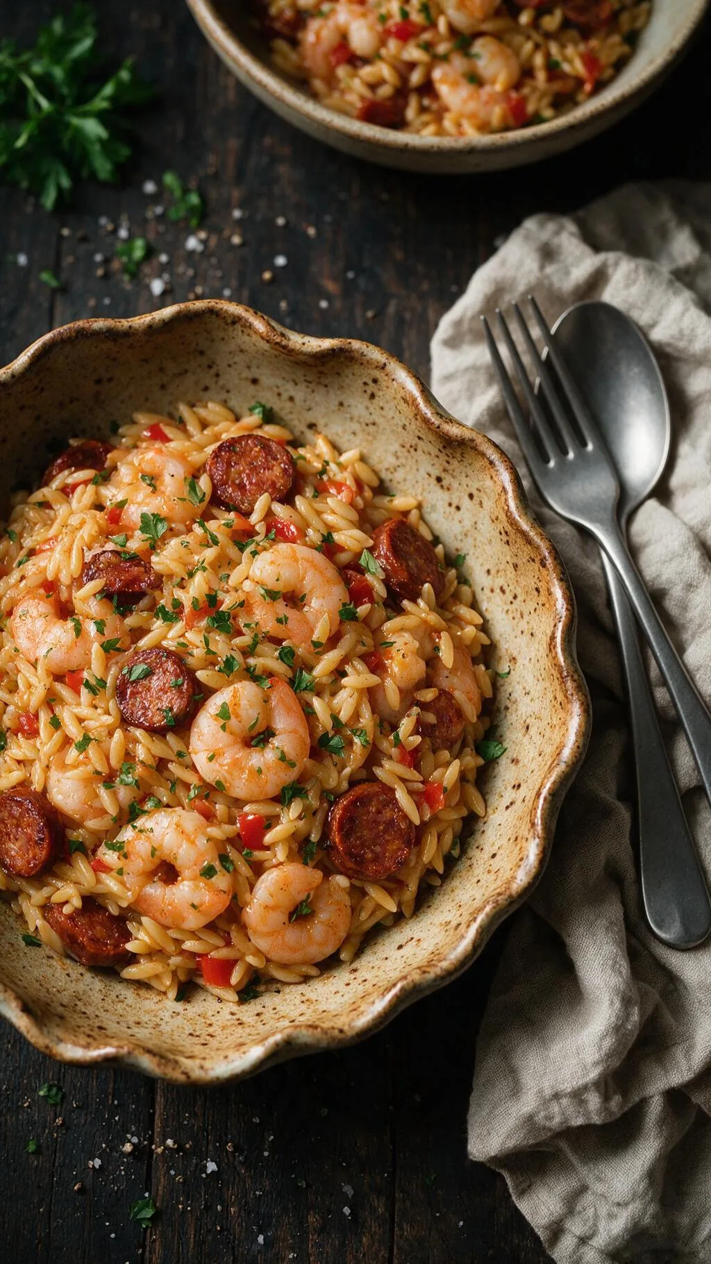 Orzo mit Garnelen & Chorizo