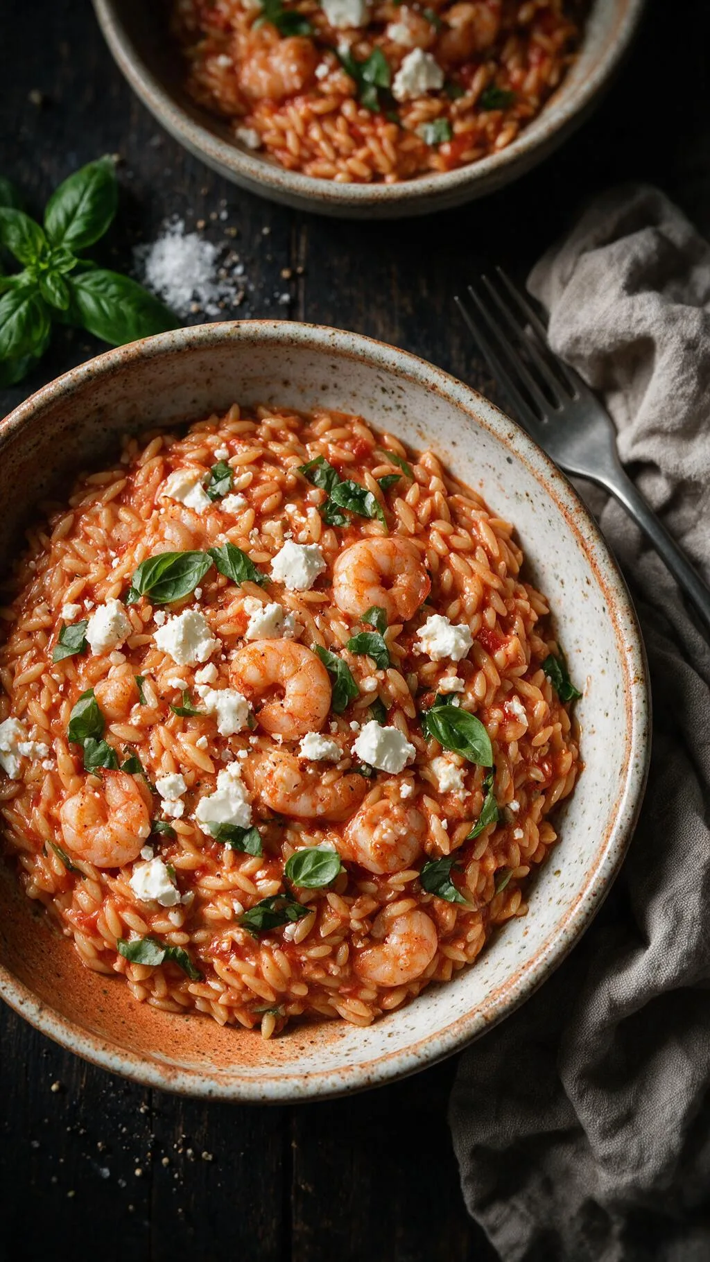Orzo mit Garnelen & Feta