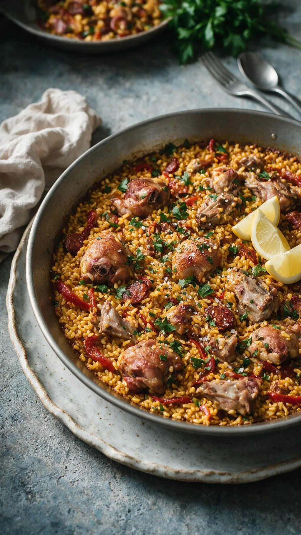 Paella mit Kaninchen