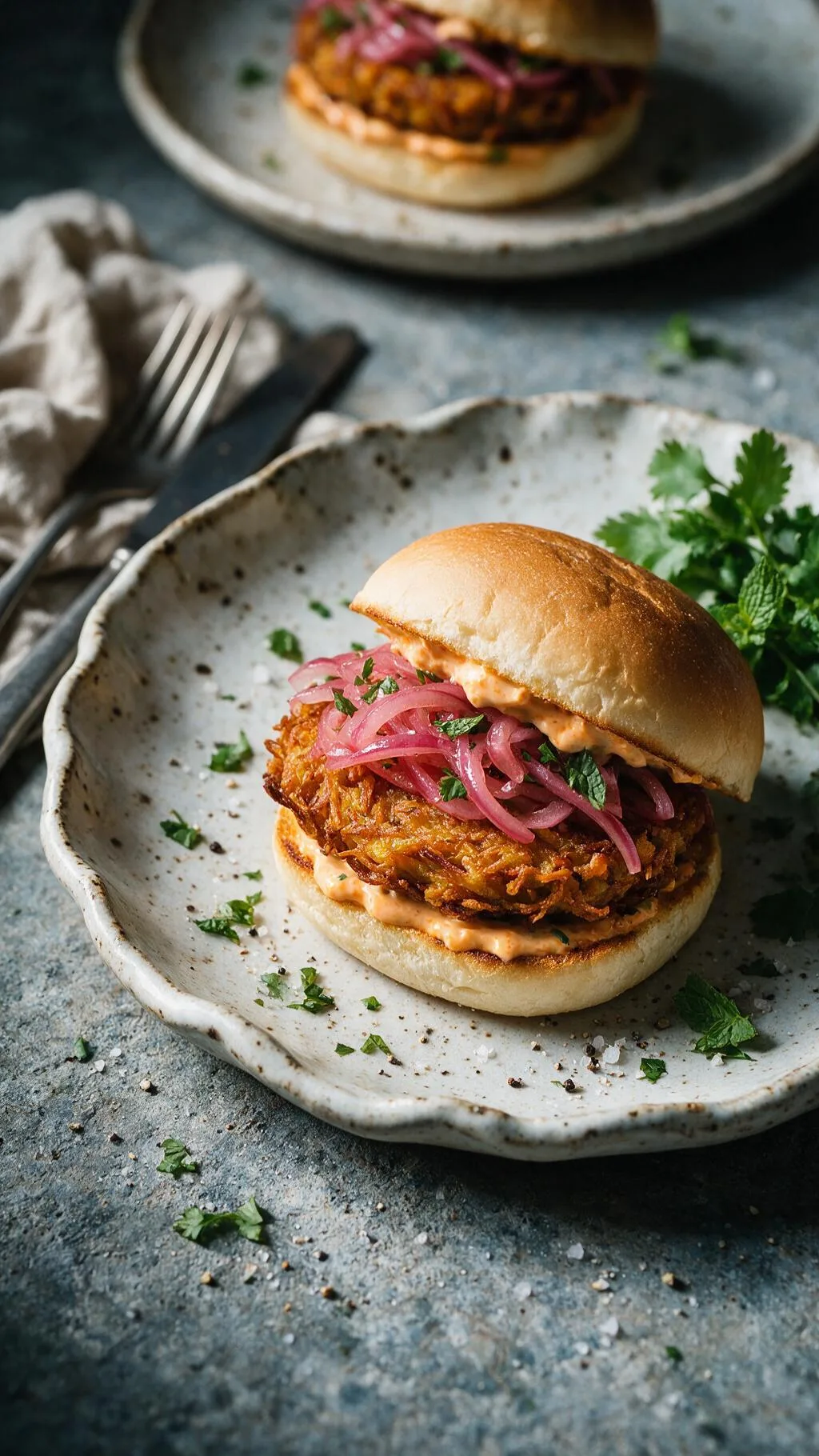 Indischer Kichererbsen-Burger