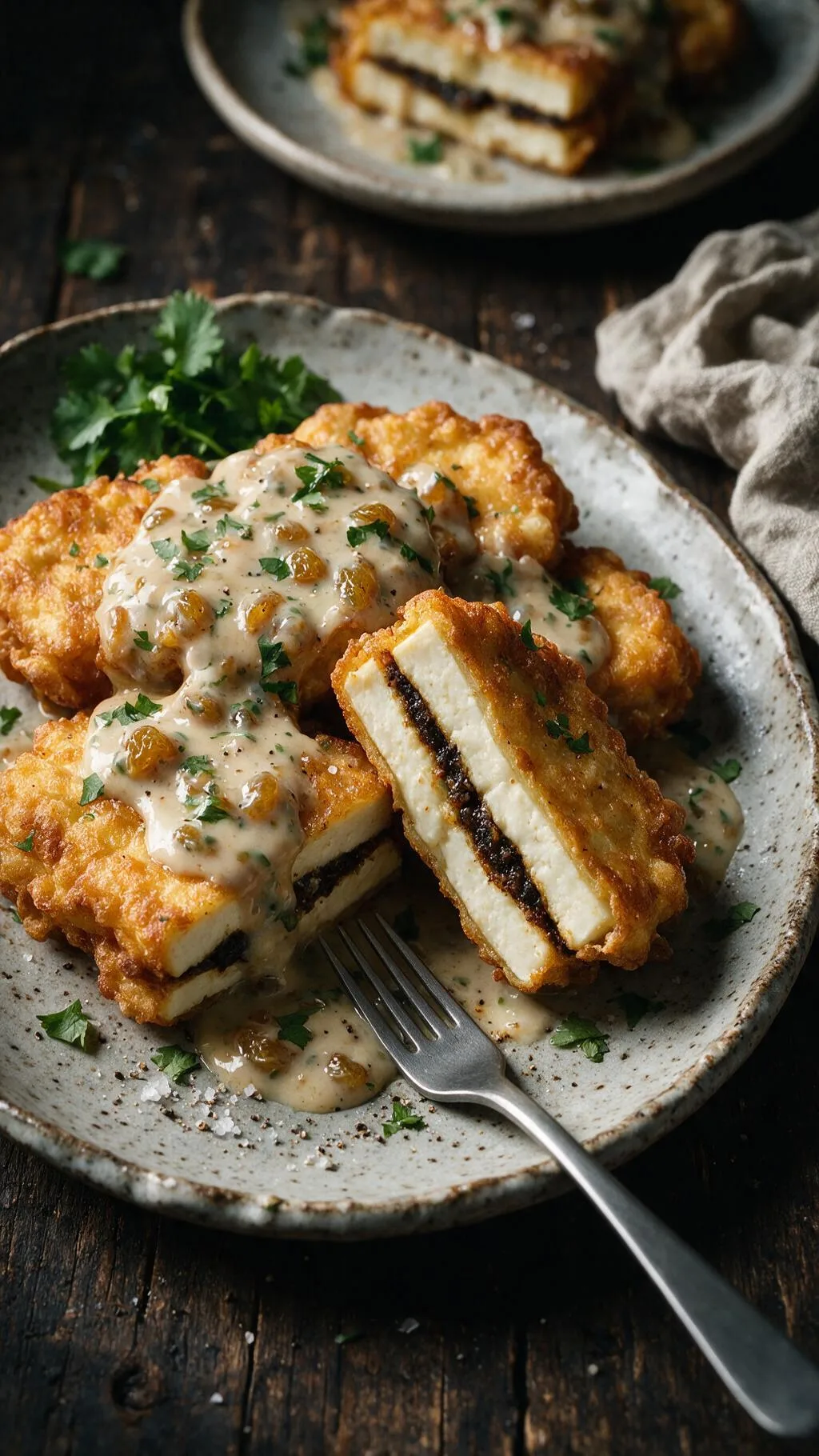 Paneer mit Rosinen-Chili-Sauce