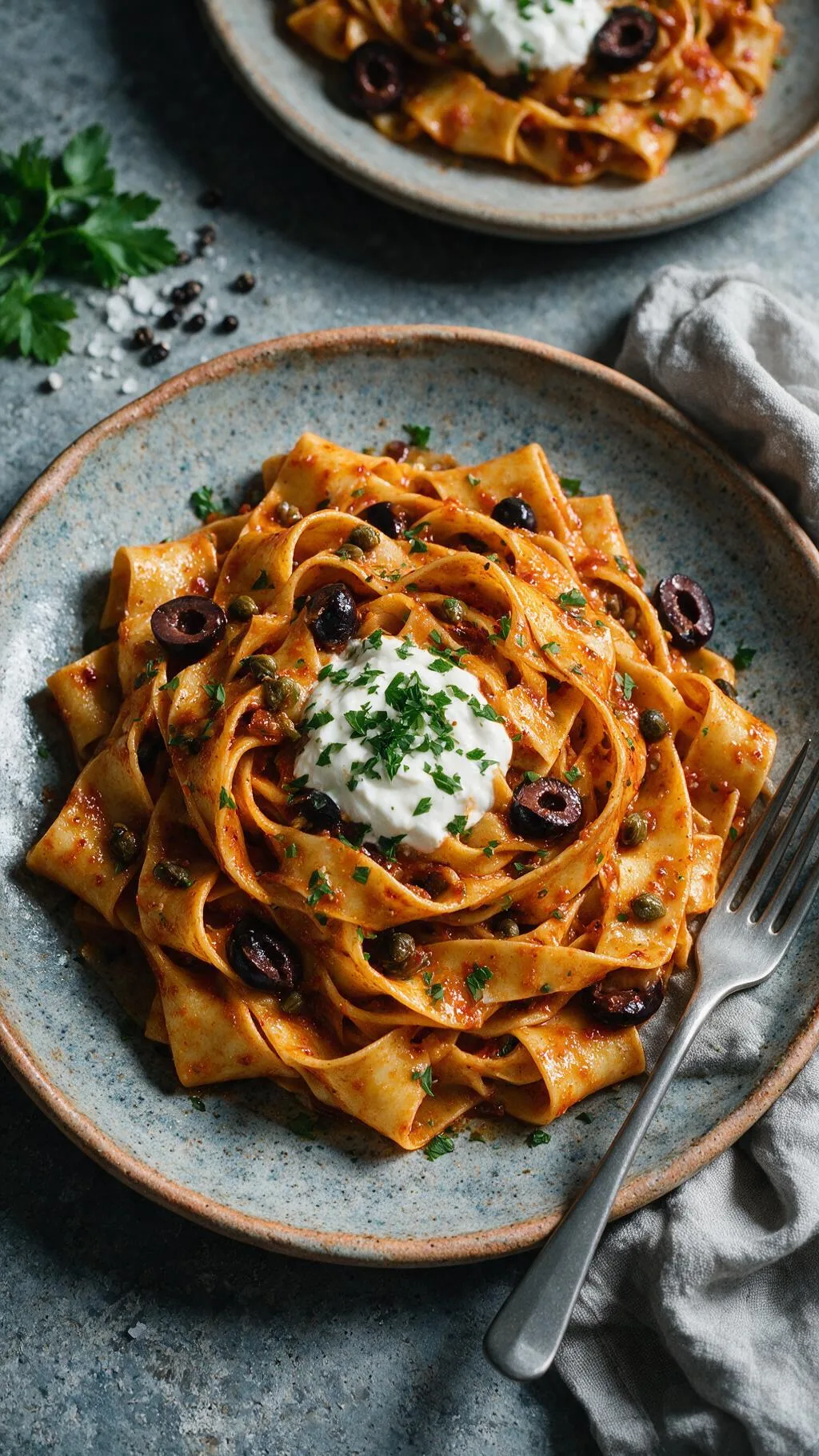 Pappardelle mit Rosen-Harissa