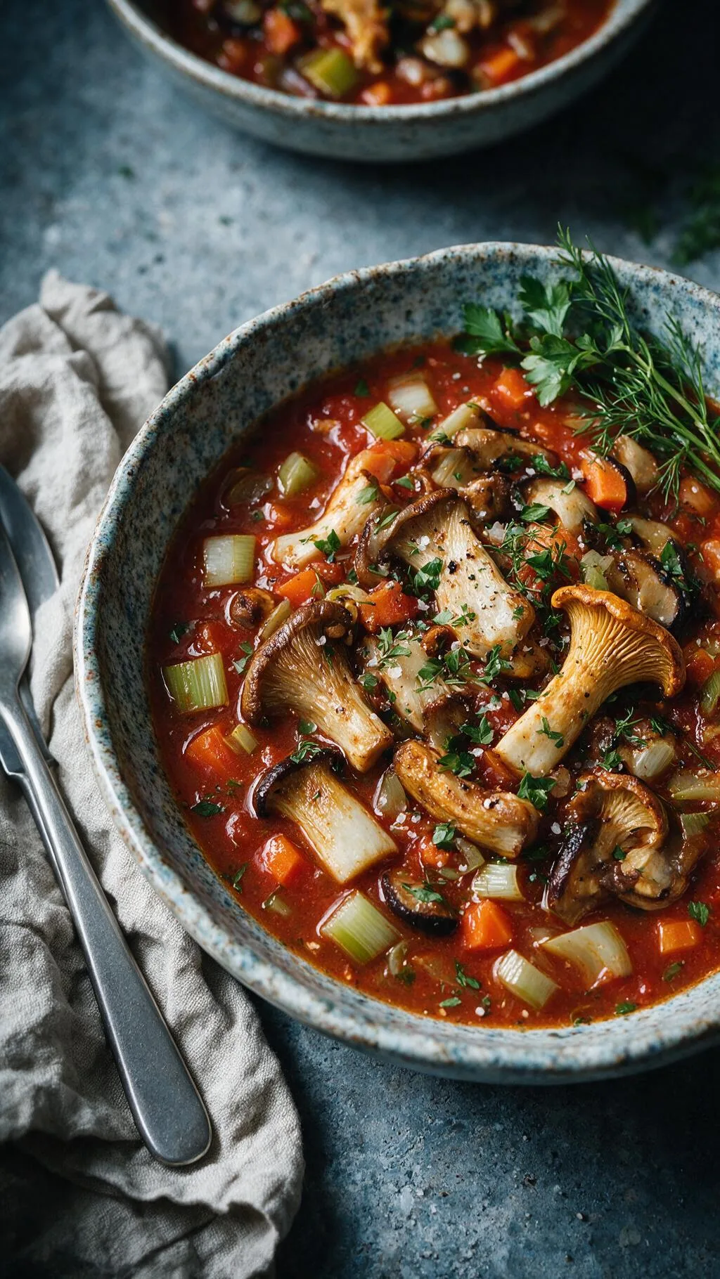Pilz-Fenchel-Eintopf mit Tomaten