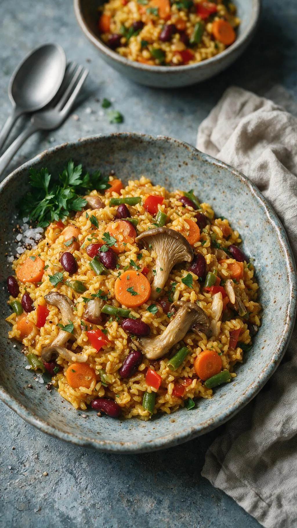 Pilz- und Gemüse-Paella