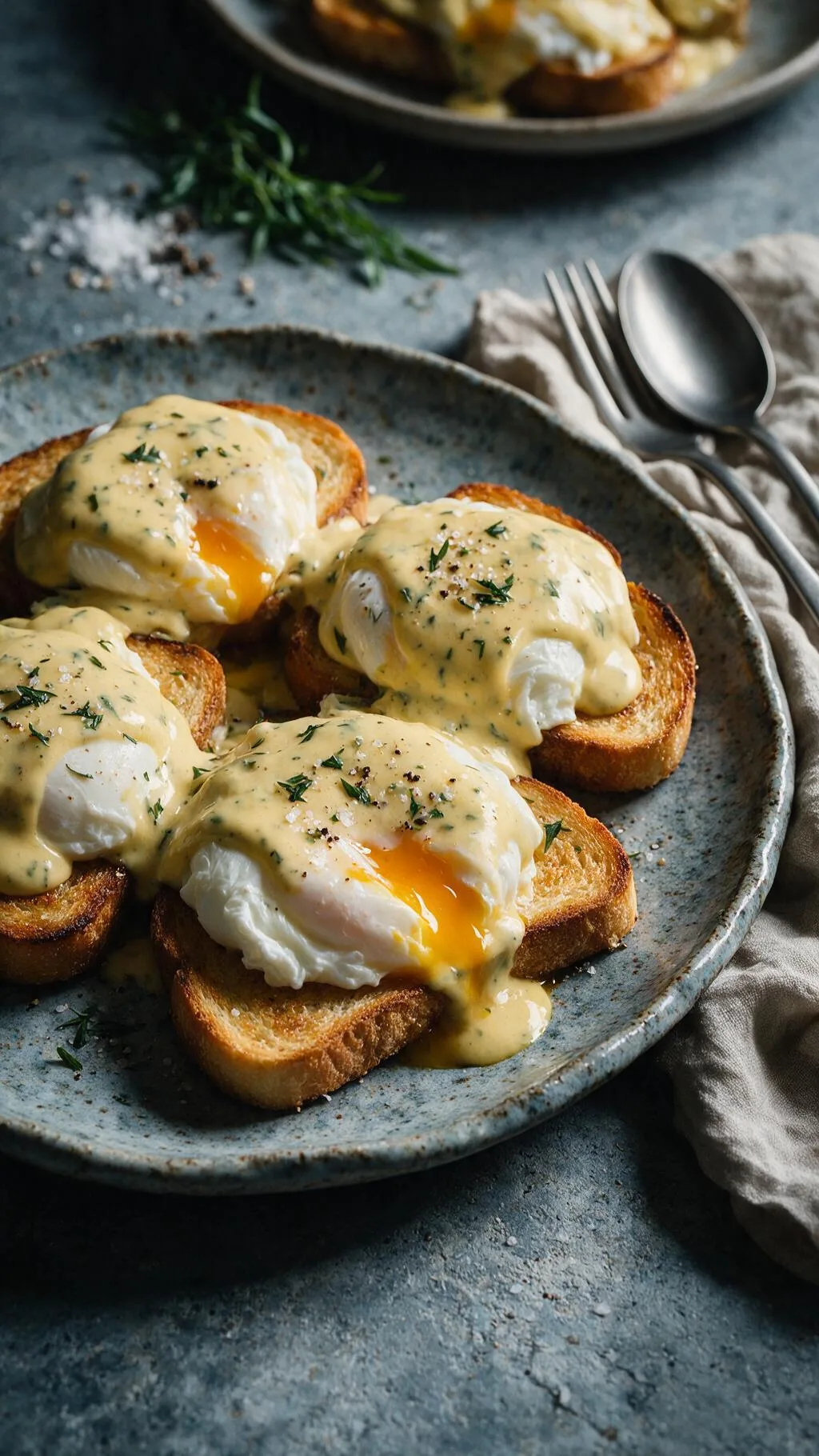 Pochierte Eier mit Sauce Béarnaise