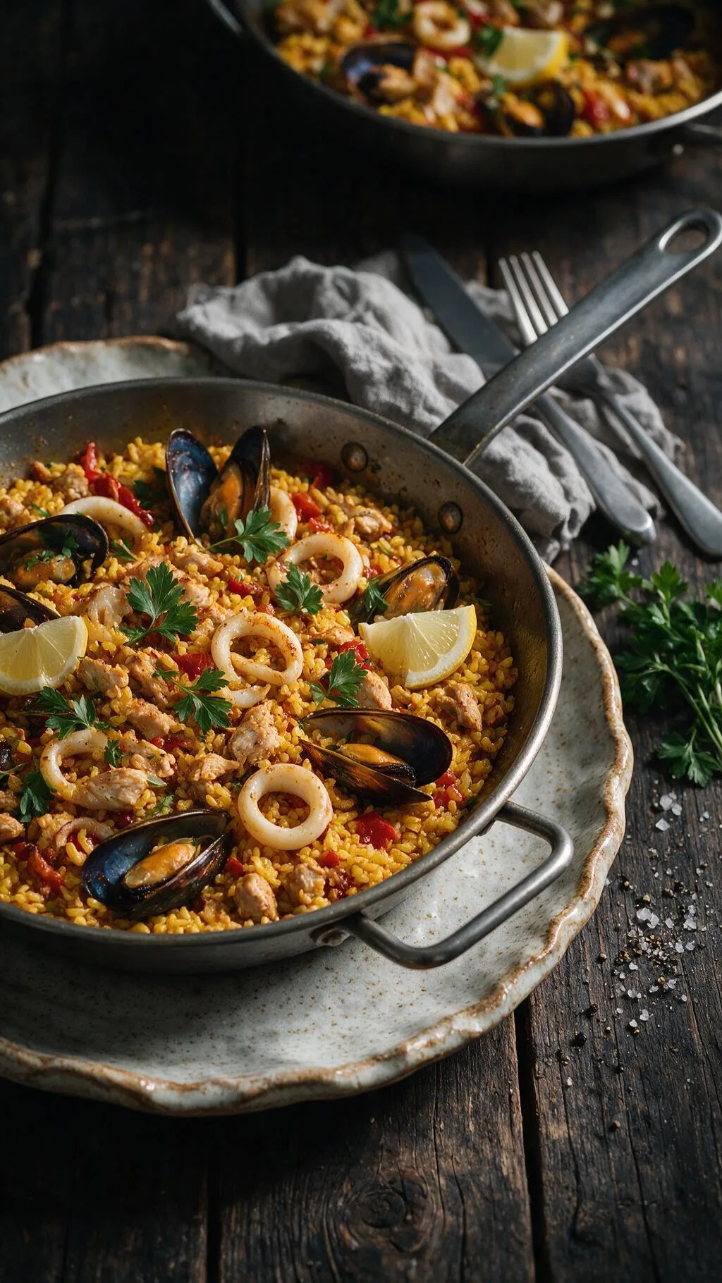 Paella mit Pute & Meeresfrüchten