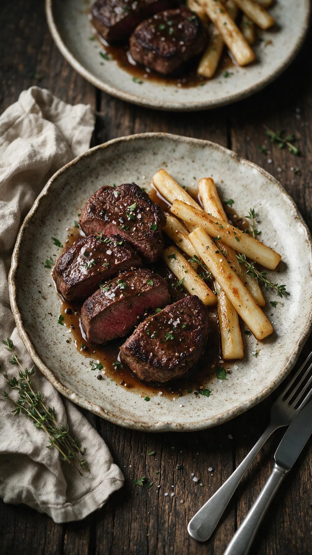 Reh-Steaks mit Wacholdersauce