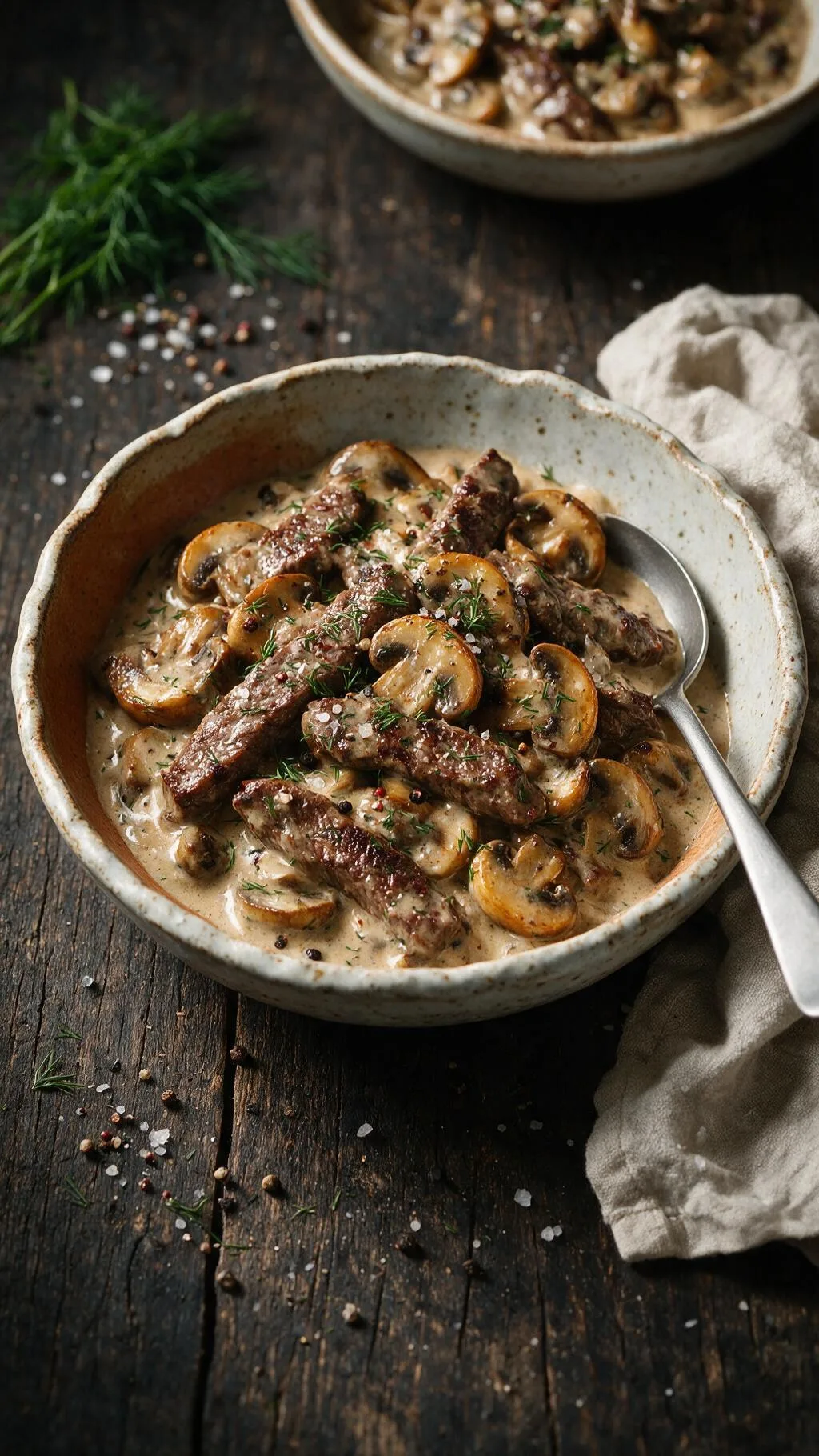 Rindergeschnetzeltes Stroganoff