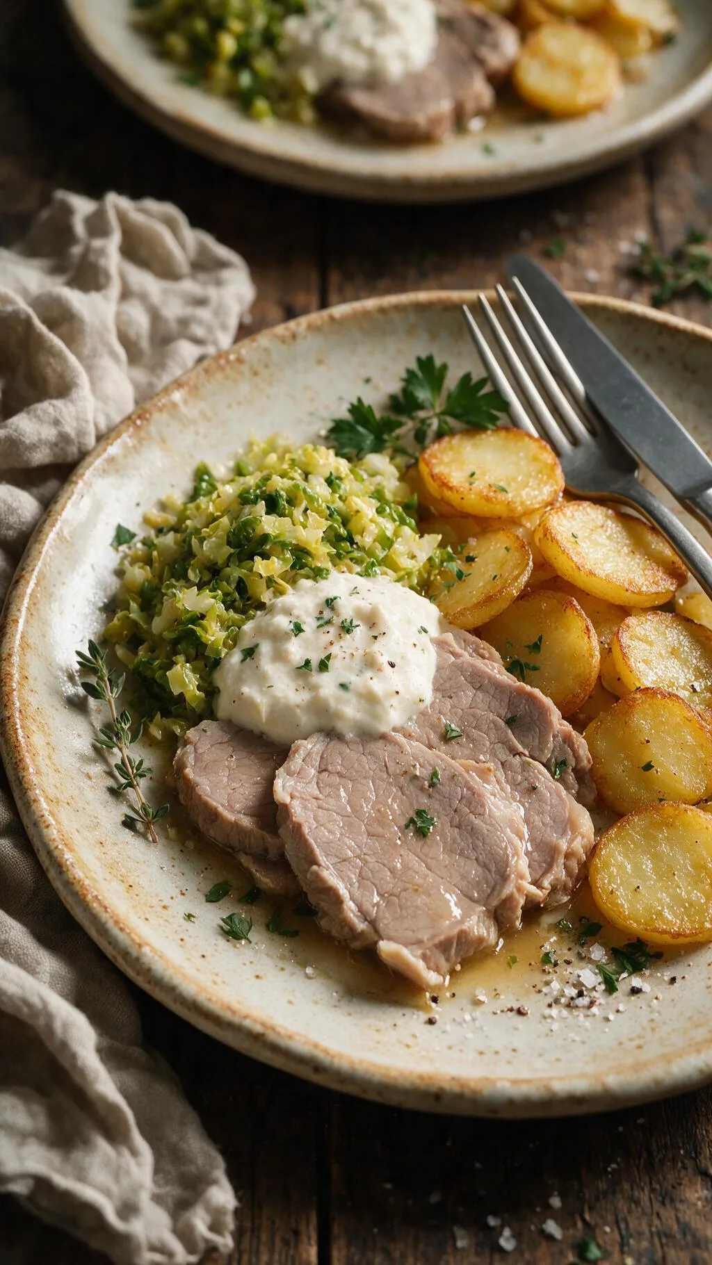 Rindfleisch mit Meerrettichsoße