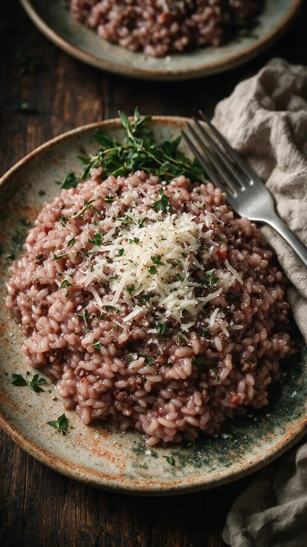 Risotto mit Rindfleisch & Wein
