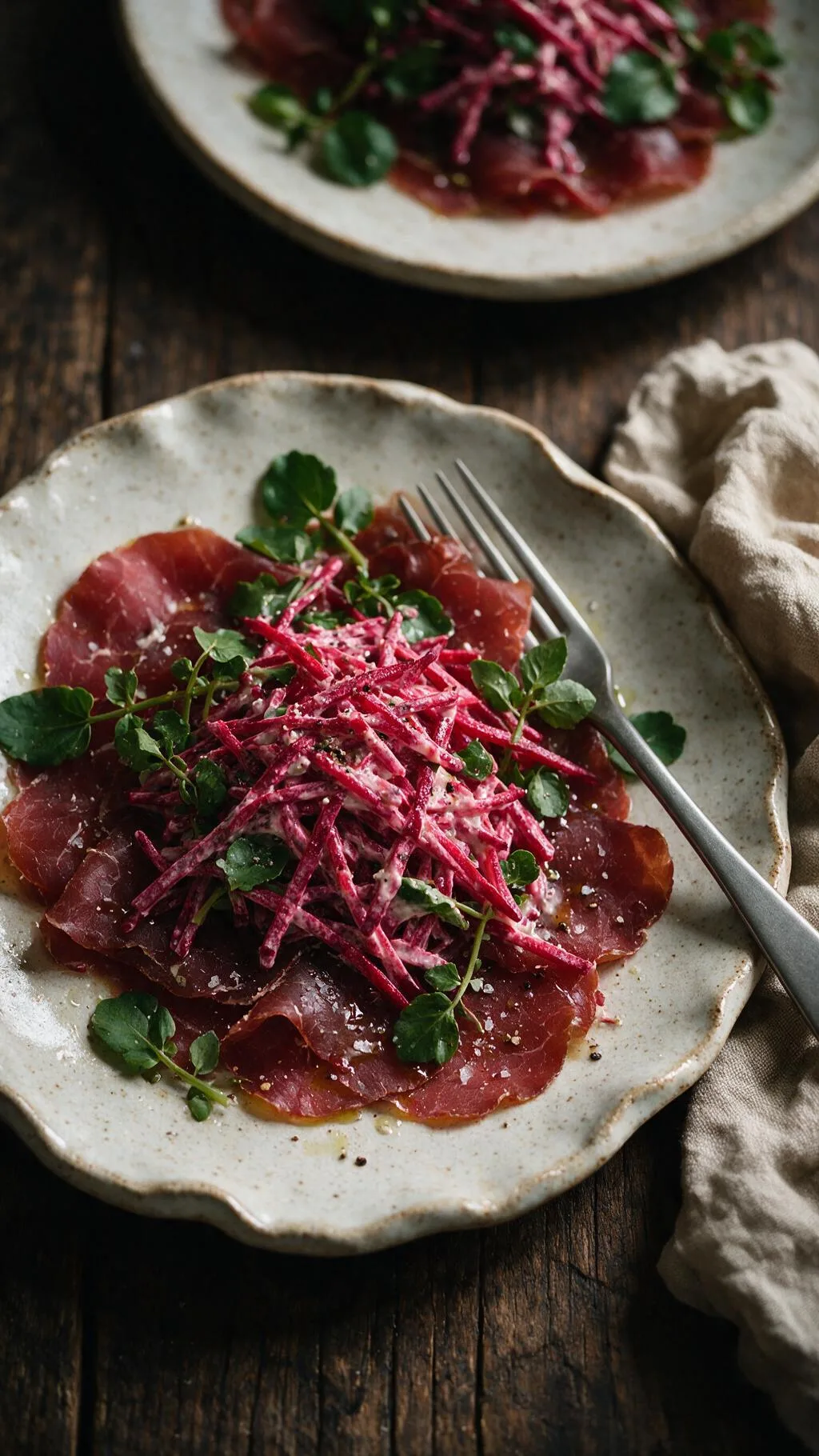 Rote-Bete-Salat zu Bresaola
