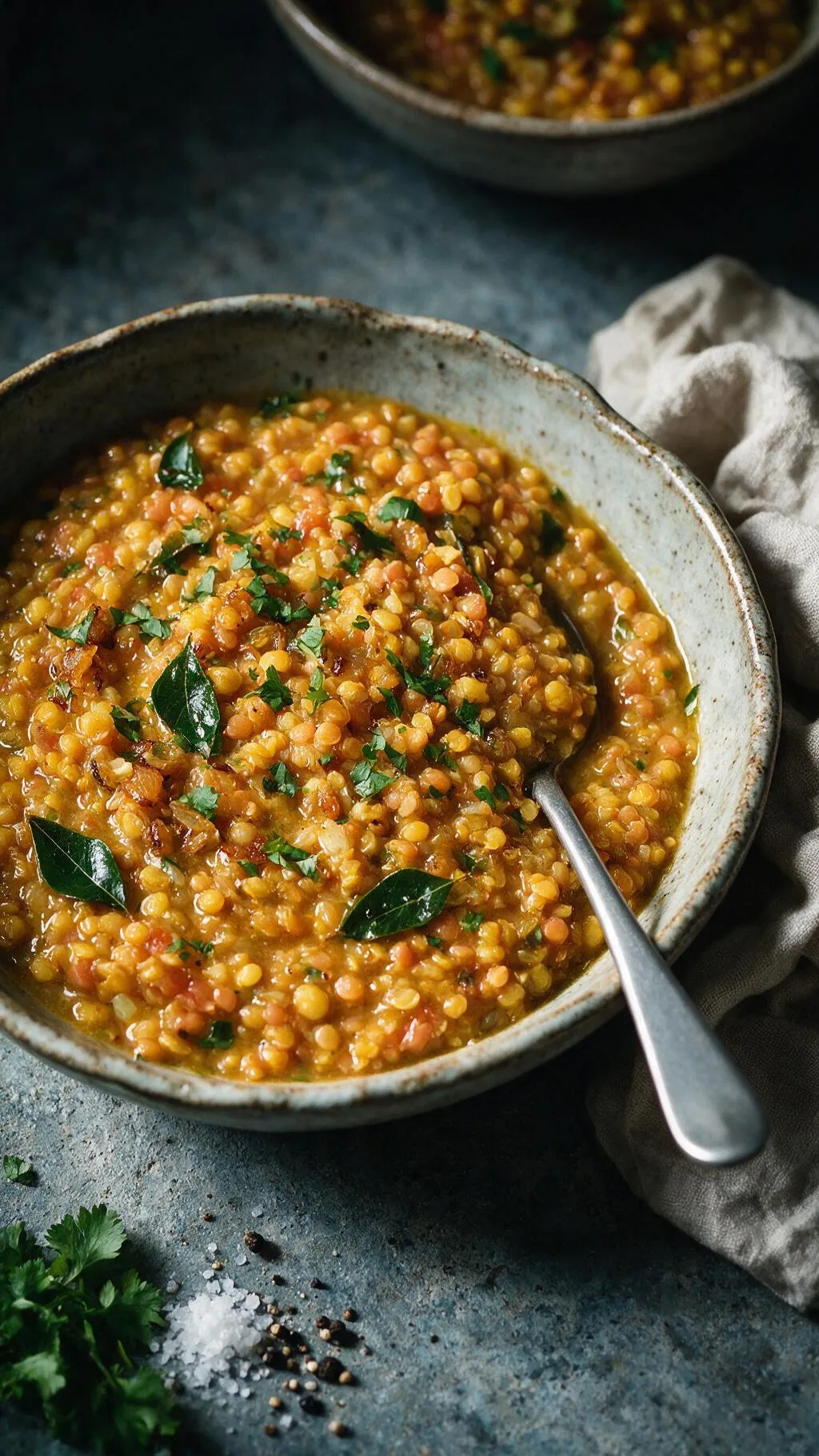 Linsen-Dal mit Curryblättern