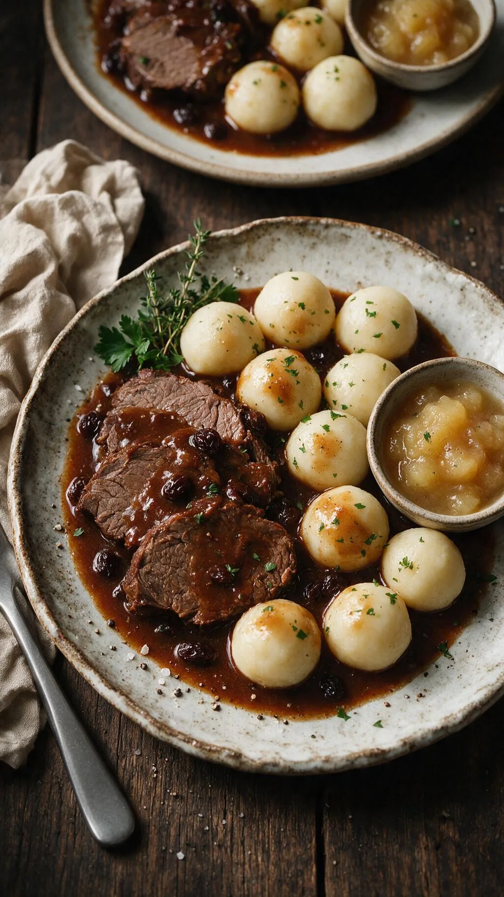 Sauerbraten mit Kartoffelklößen