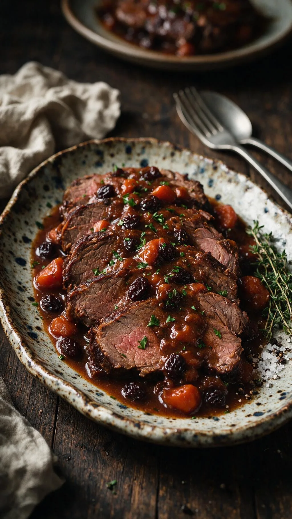 Sauerbraten mit Rosinen