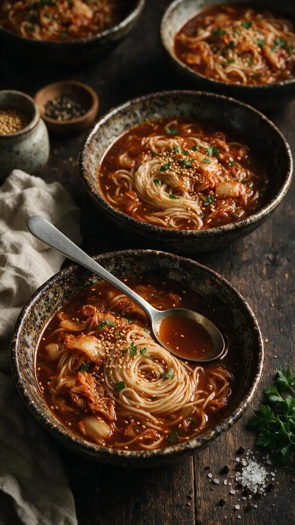 Scharfe Kimchi-Nudelsuppe