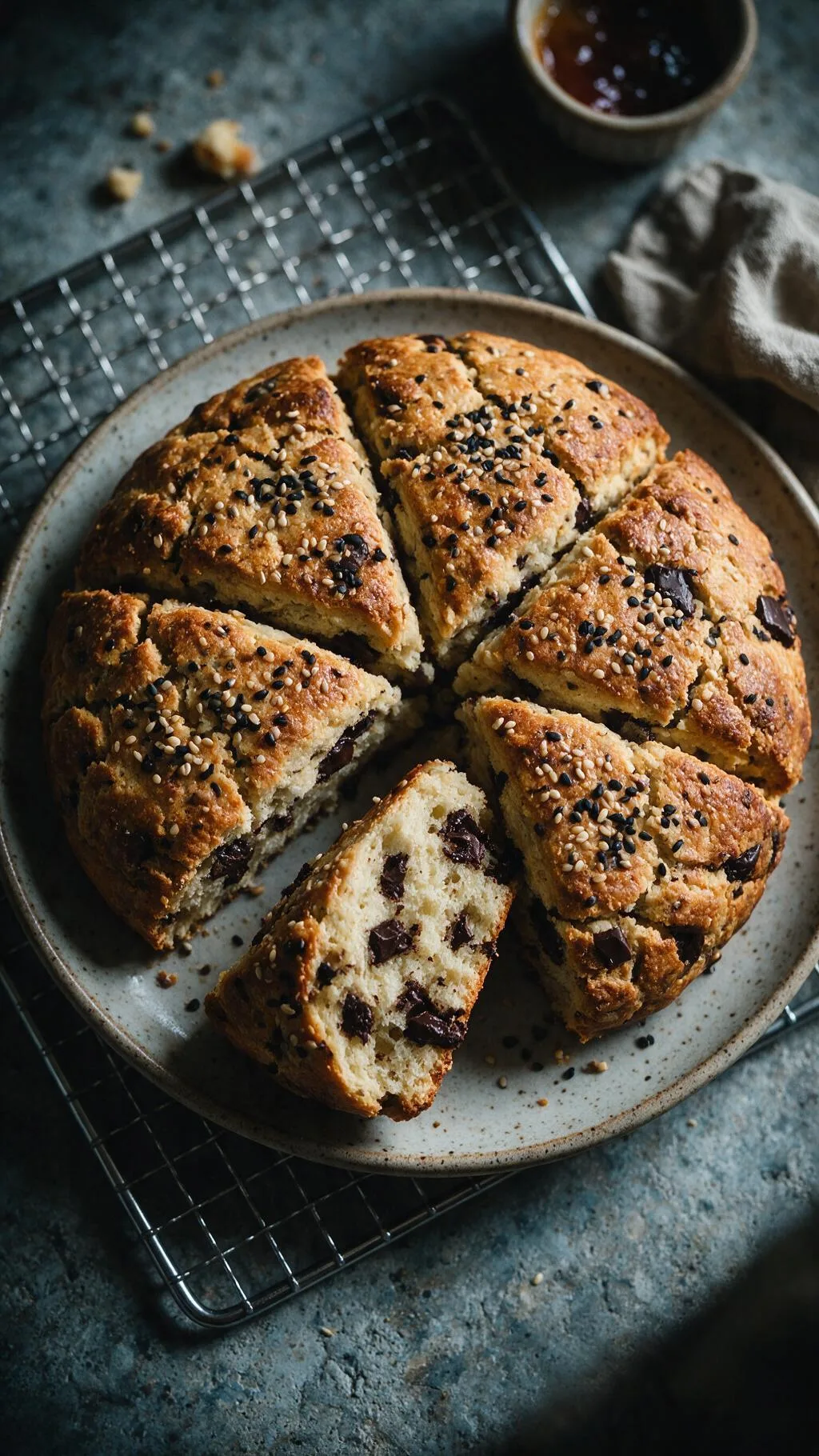 Schoko-Scones mit Miso und Sesam