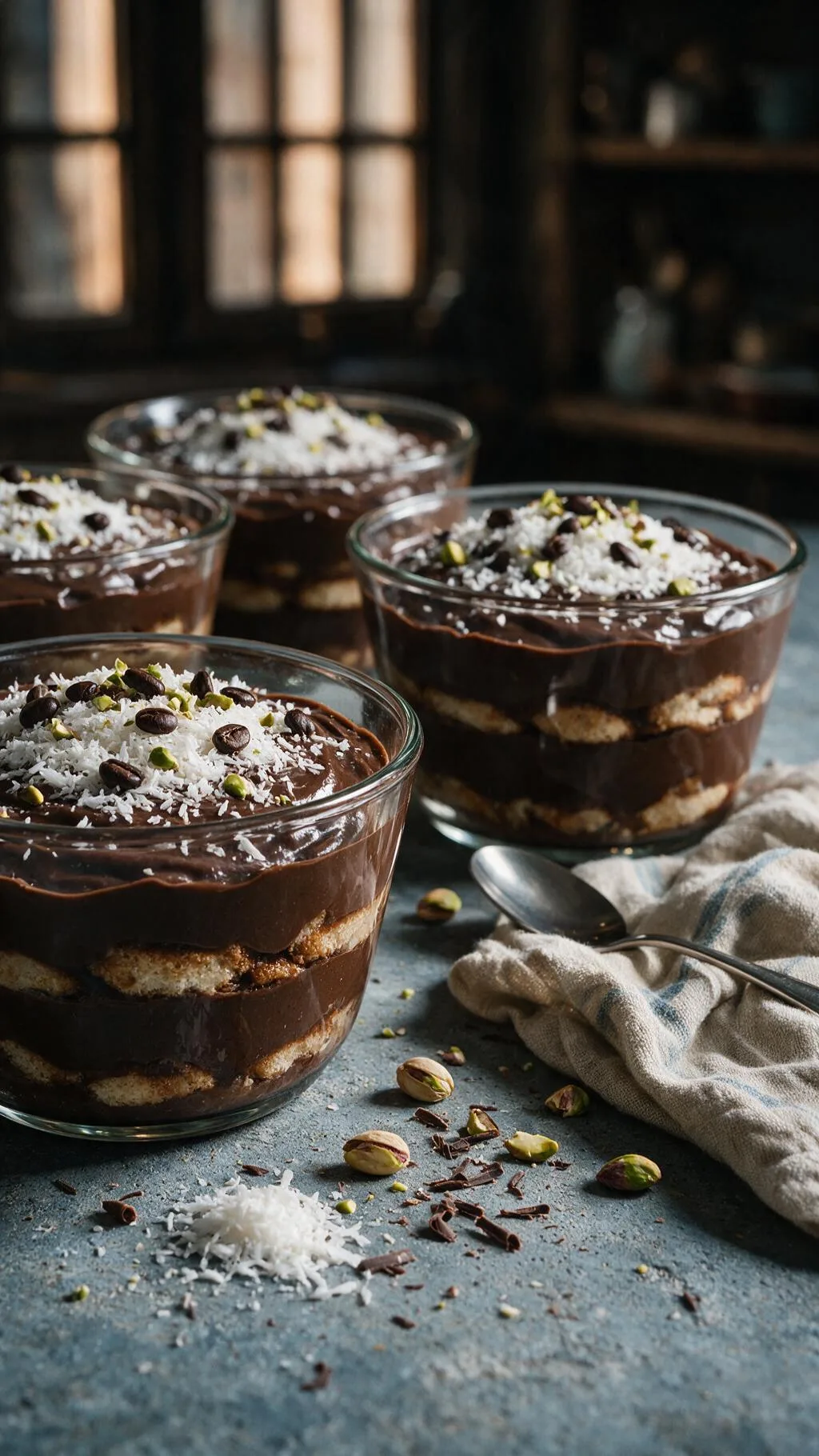 Schokopudding mit Löffelbiskuits