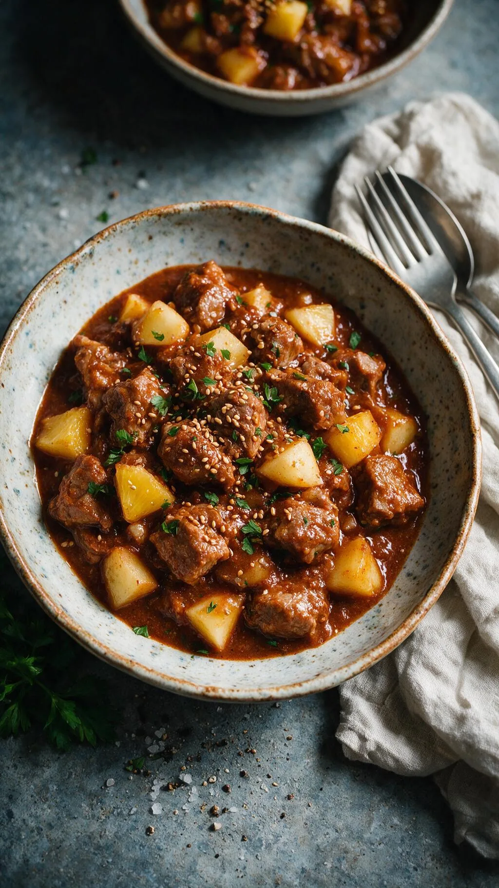 Schweinefleisch in Frucht-Mole