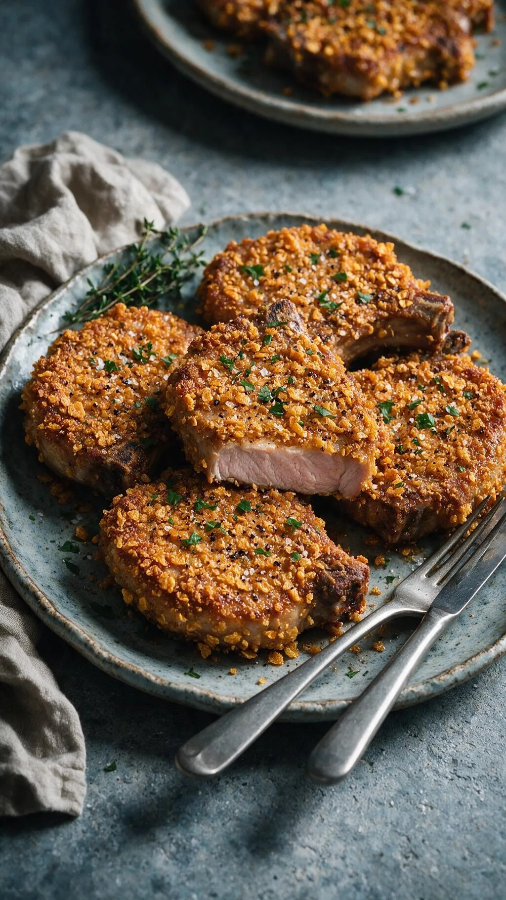 Schweinekoteletts mit Pfefferkruste