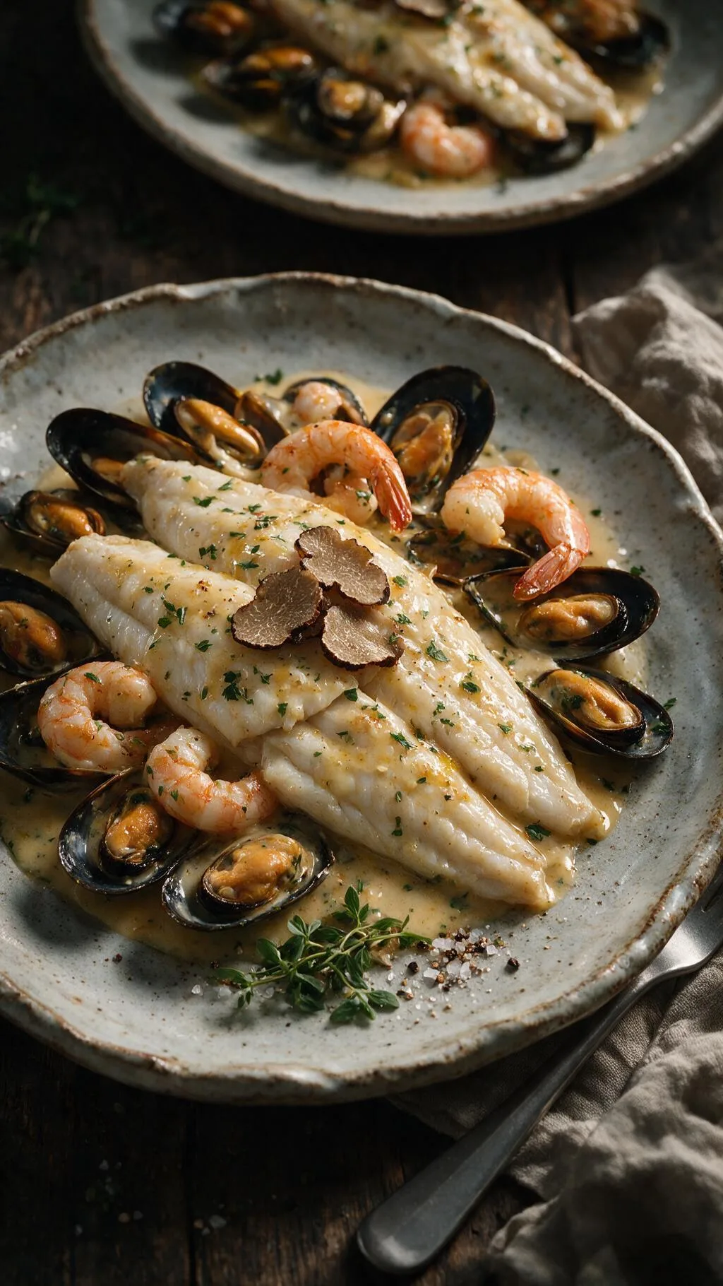 Seezungenfilets à la Dieppoise