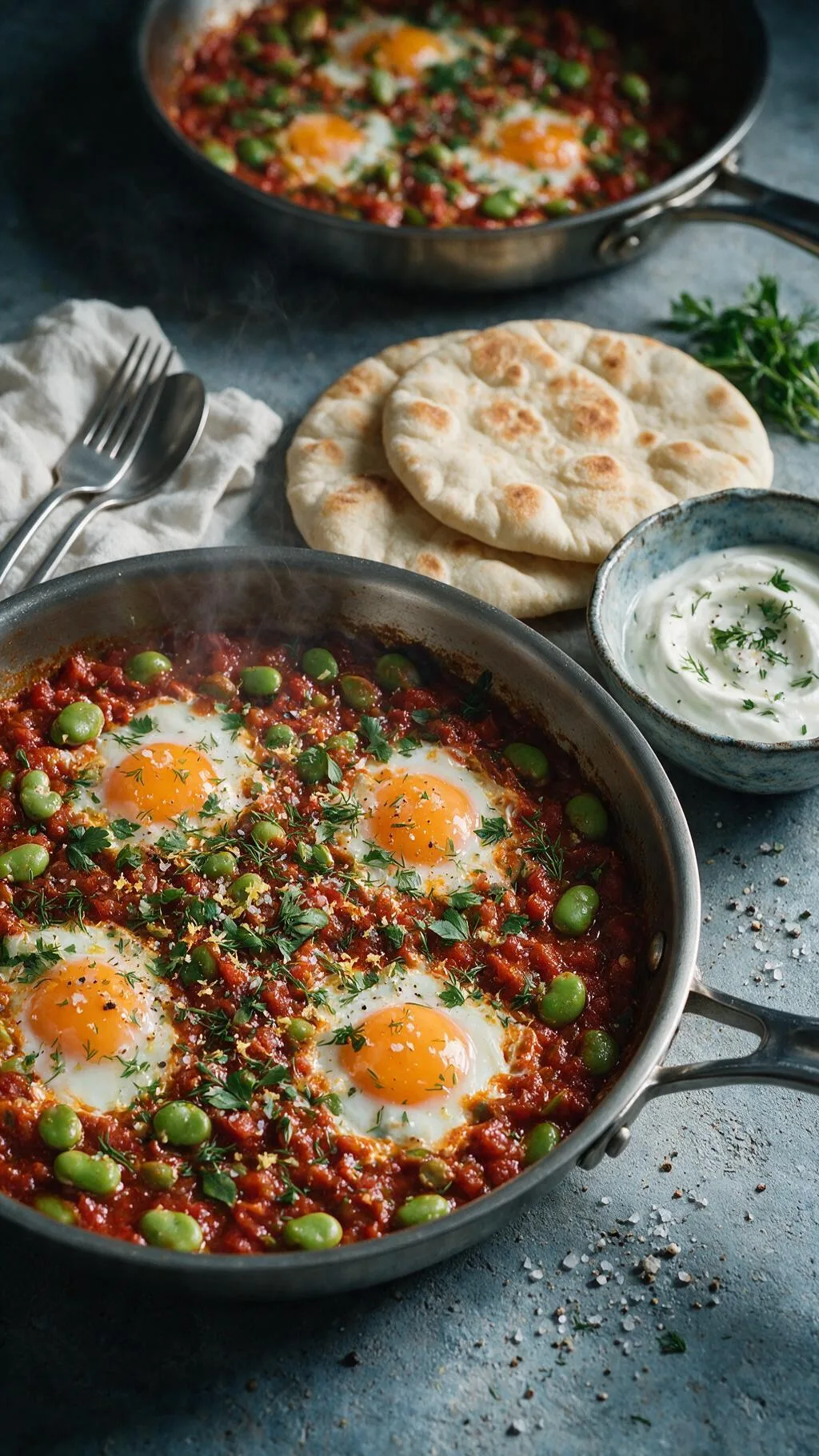 Shakshuka mit Fava-Bohnen