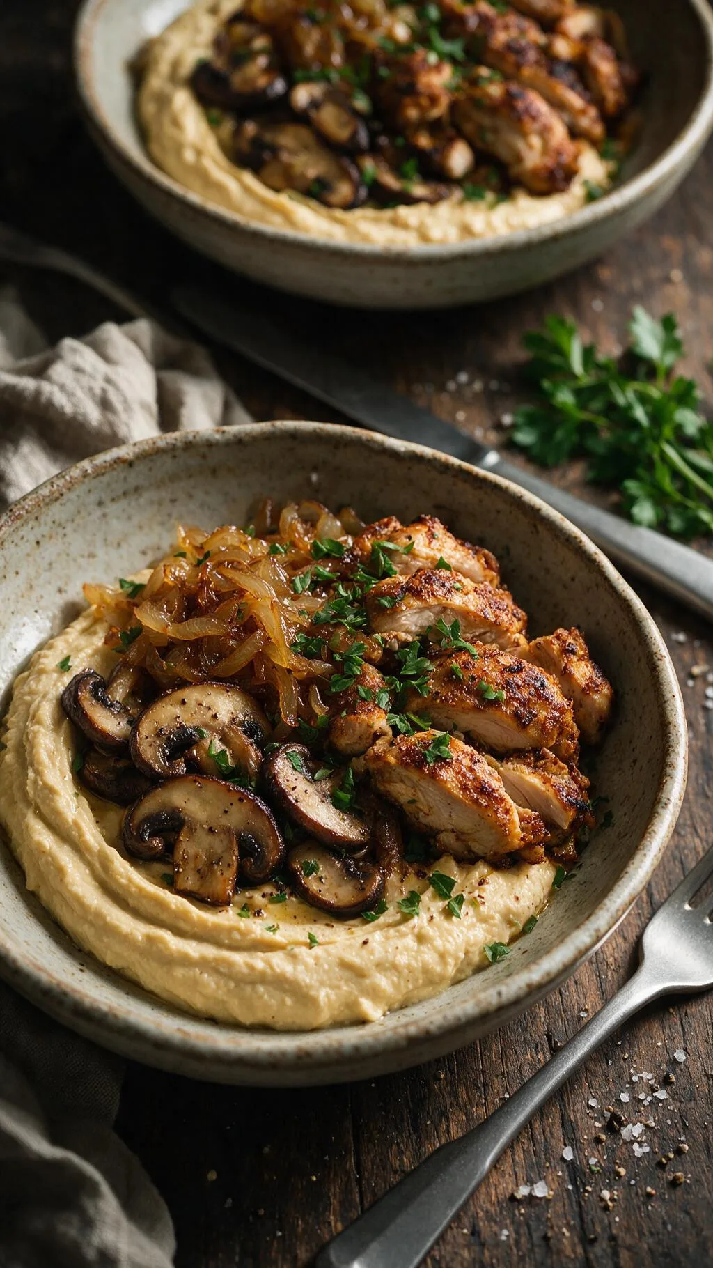 Shawarma Bowl mit Hummus