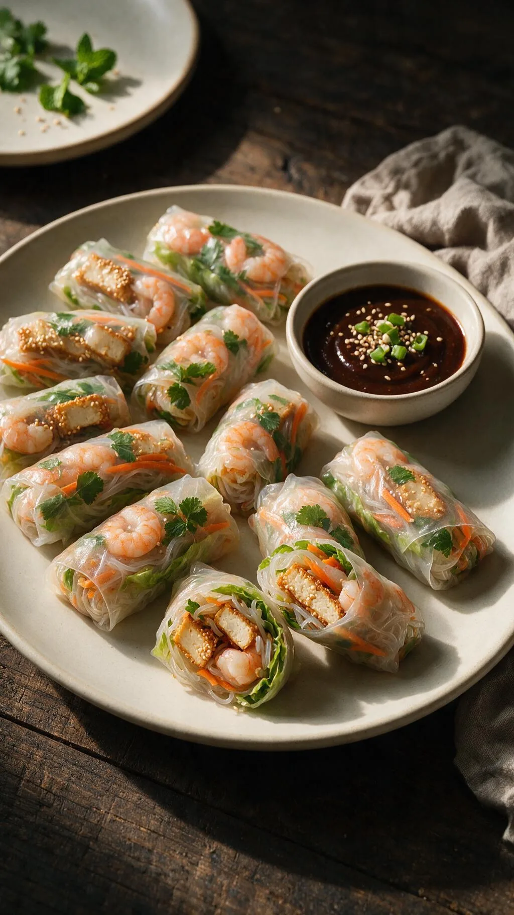 Sommerrollen mit Garnelen und Tofu