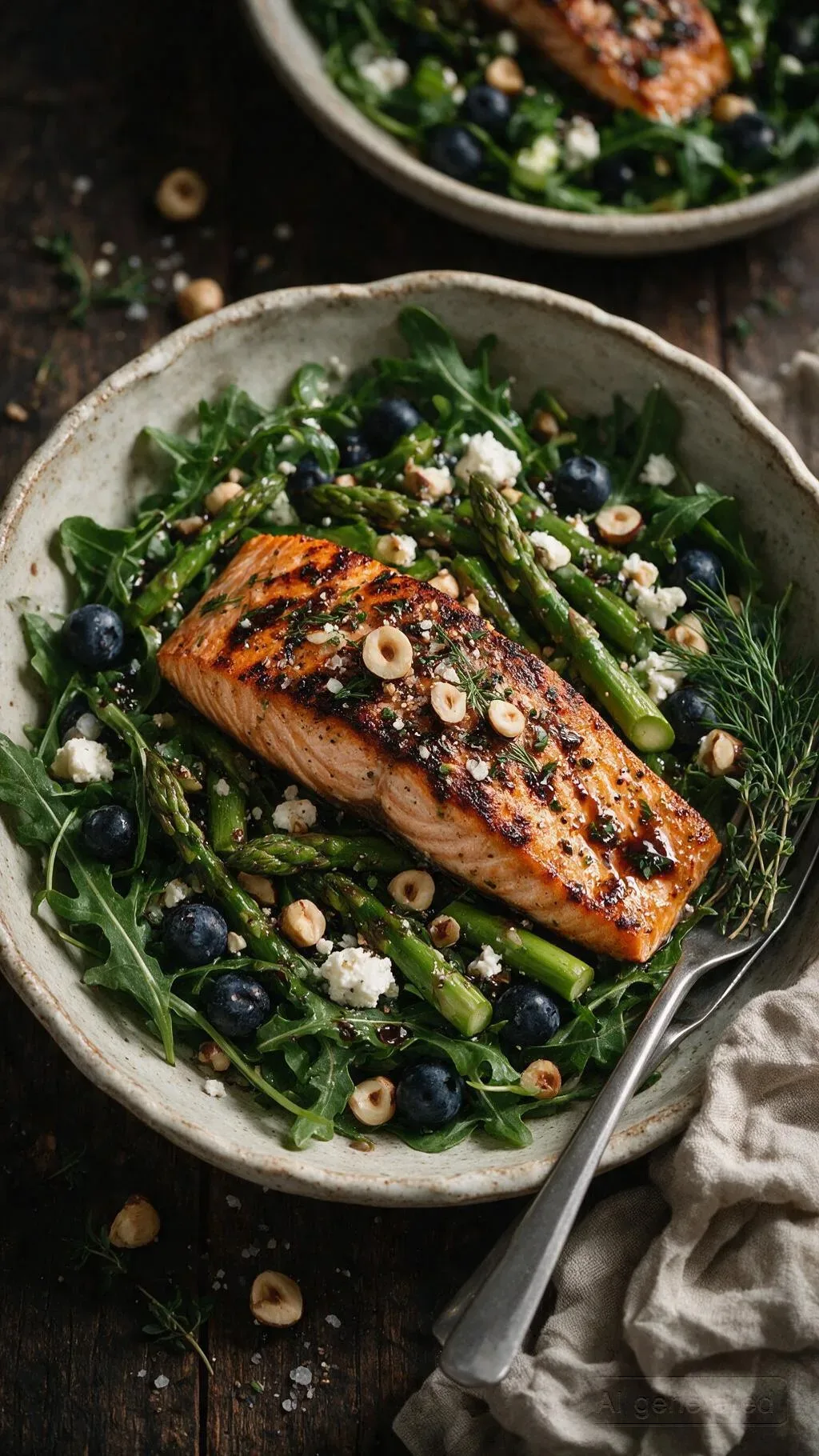 Sommersalat mit gegrilltem Lachs