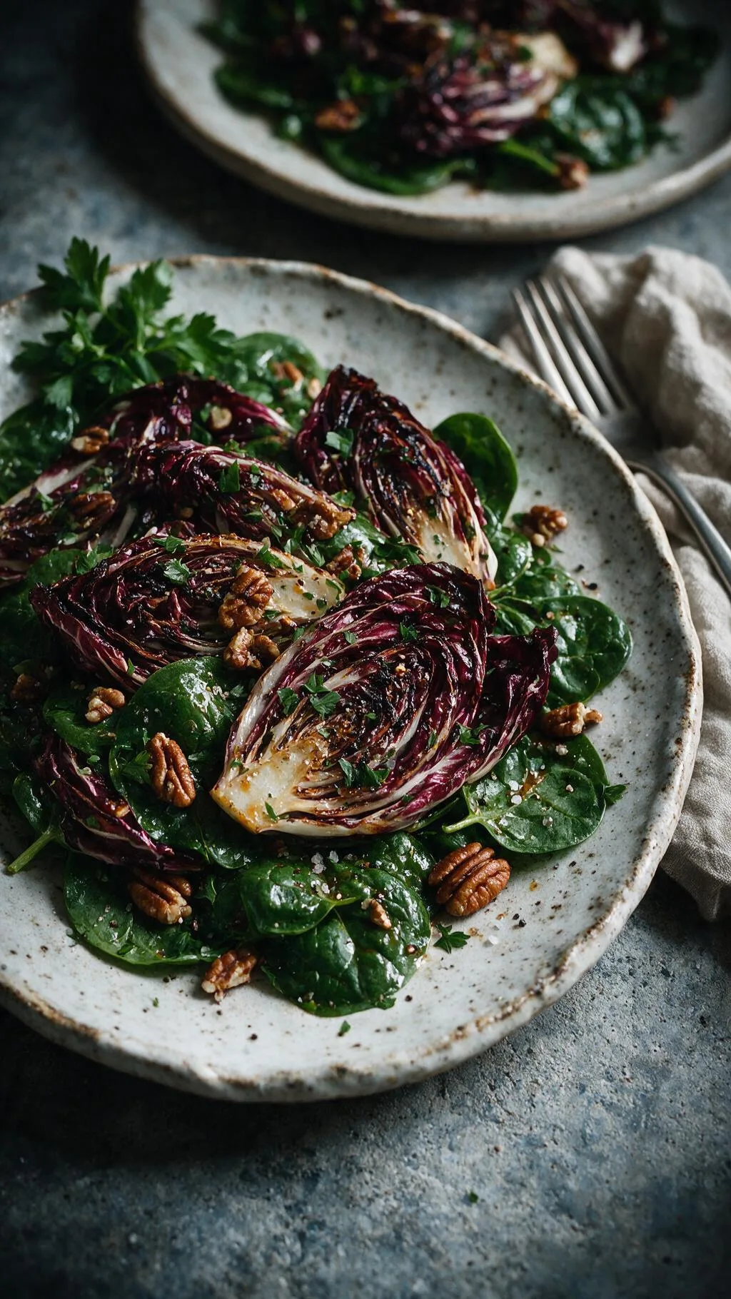 Spinat-Radicchio-Salat