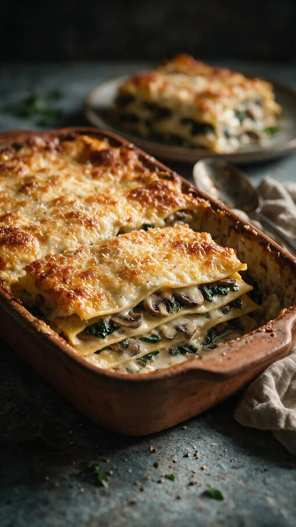 Pilz-Spinat-Lasagne