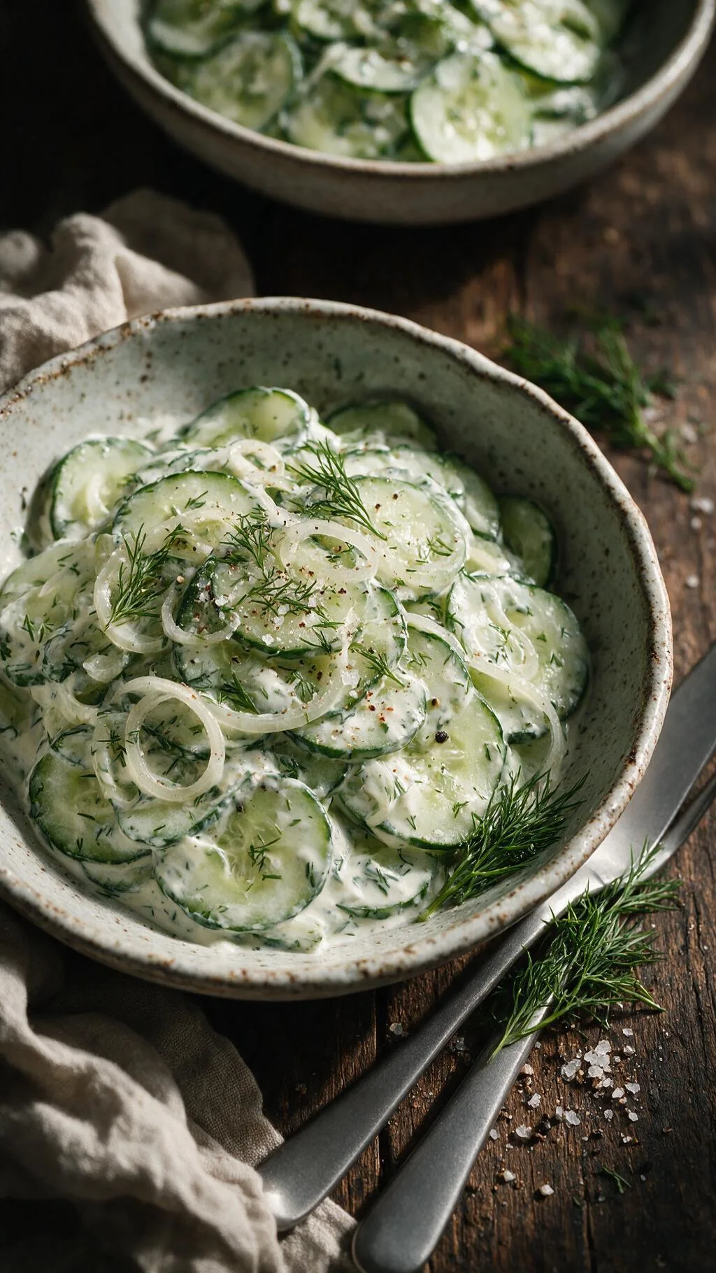 Süß-saurer Gurkensalat