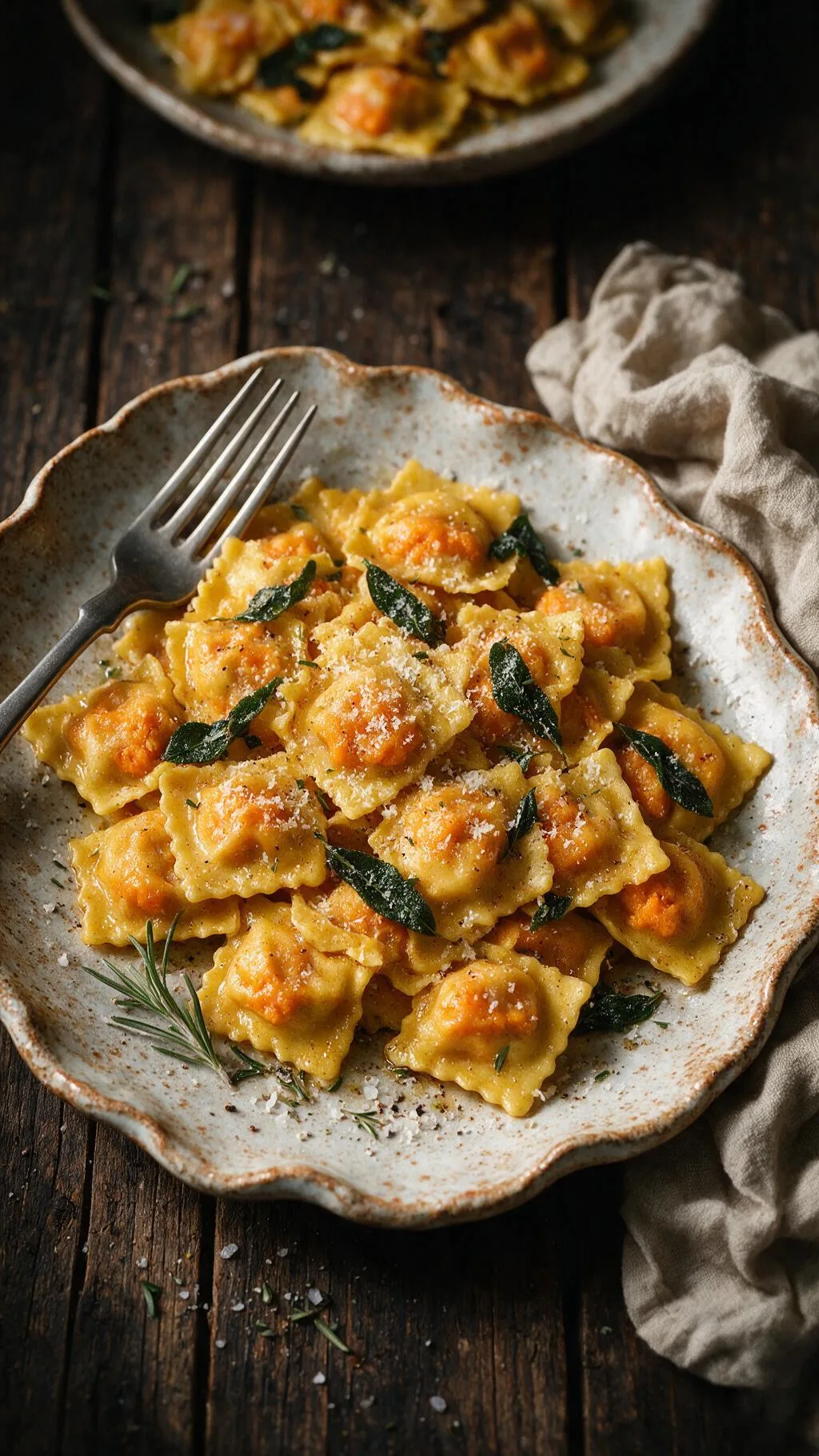 Süßkartoffel-Ravioli Salbeibutter